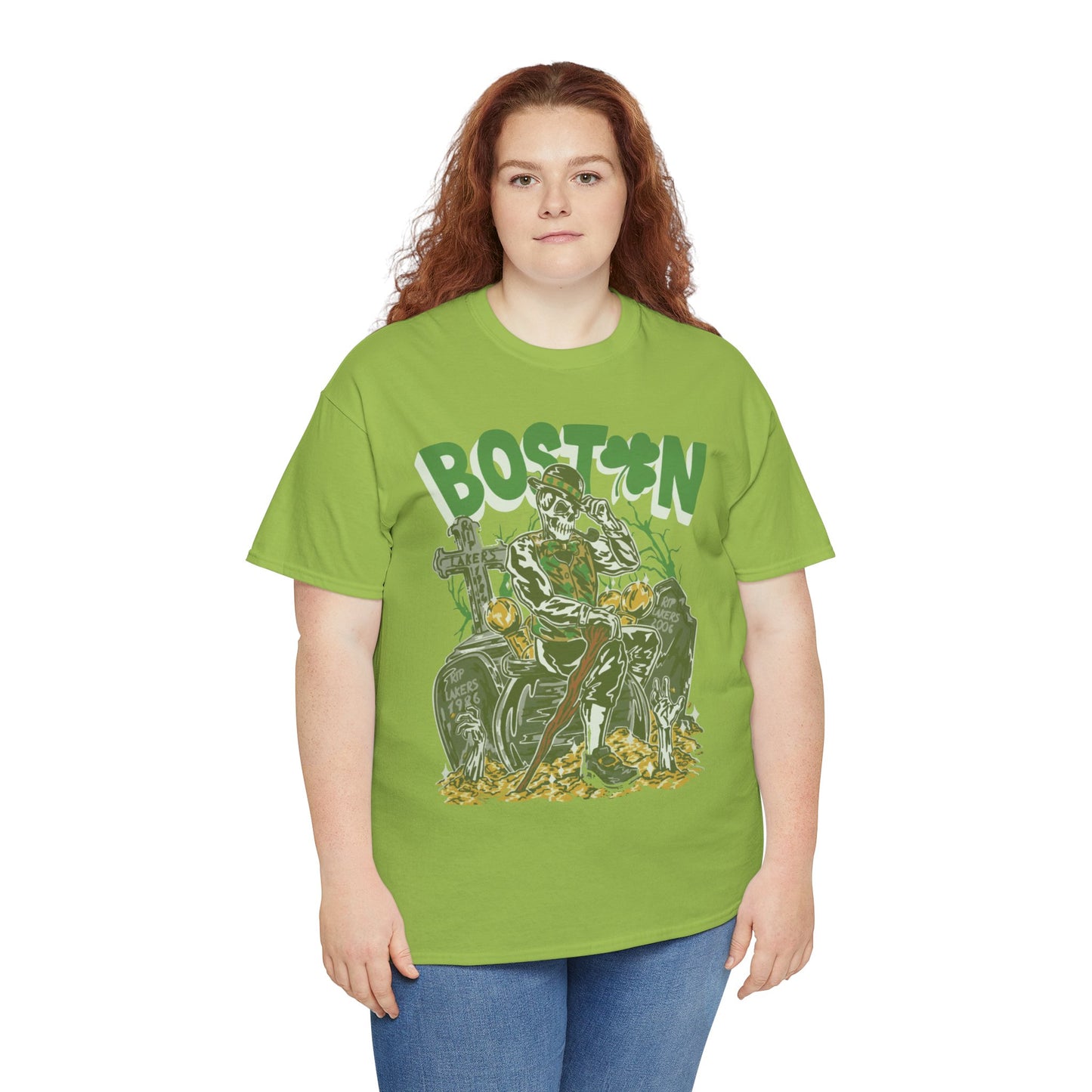 Boston Graphic Tee, Unisex Heavy Cotton T-Shirt, Vintage Boston Shirt, Irish Pride Apparel, St. Patrick's Day Gift, Casual Wear