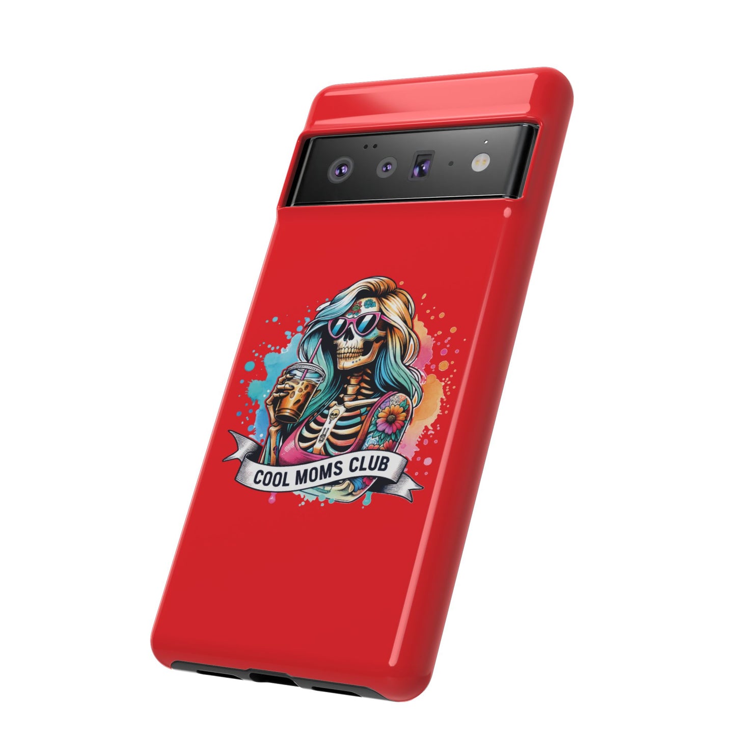 Cool Moms Club Phone Case - Tough Cases, Funky Phone Cover, Gift for Moms, Skeleton Design, Trendy Tech Accessories