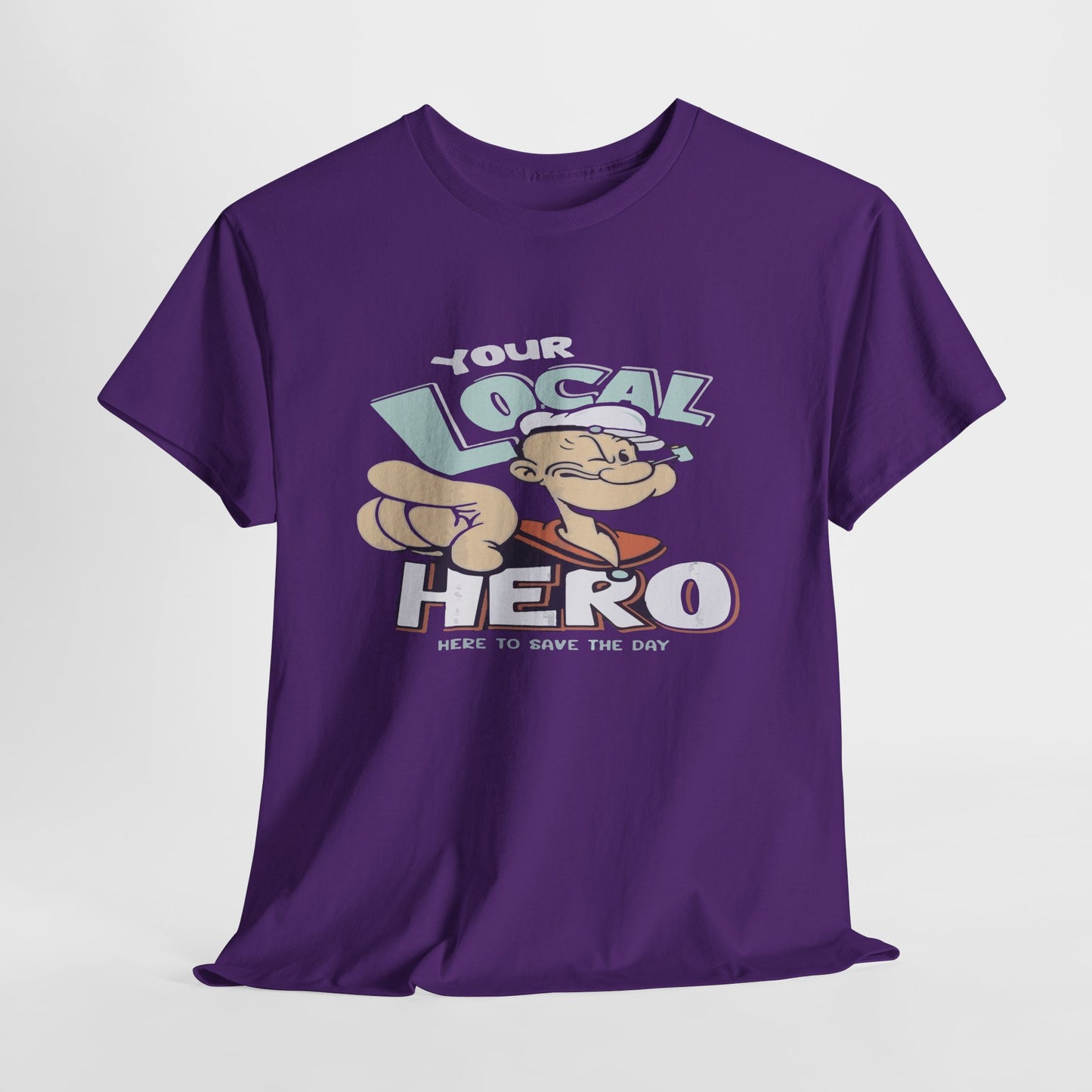 Local Hero Unisex Heavy Cotton Tee | Cool Graphic Tee for Everyday Wear, Gift for Friends, Casual Style, Birthday Gift, Gift for Heroes