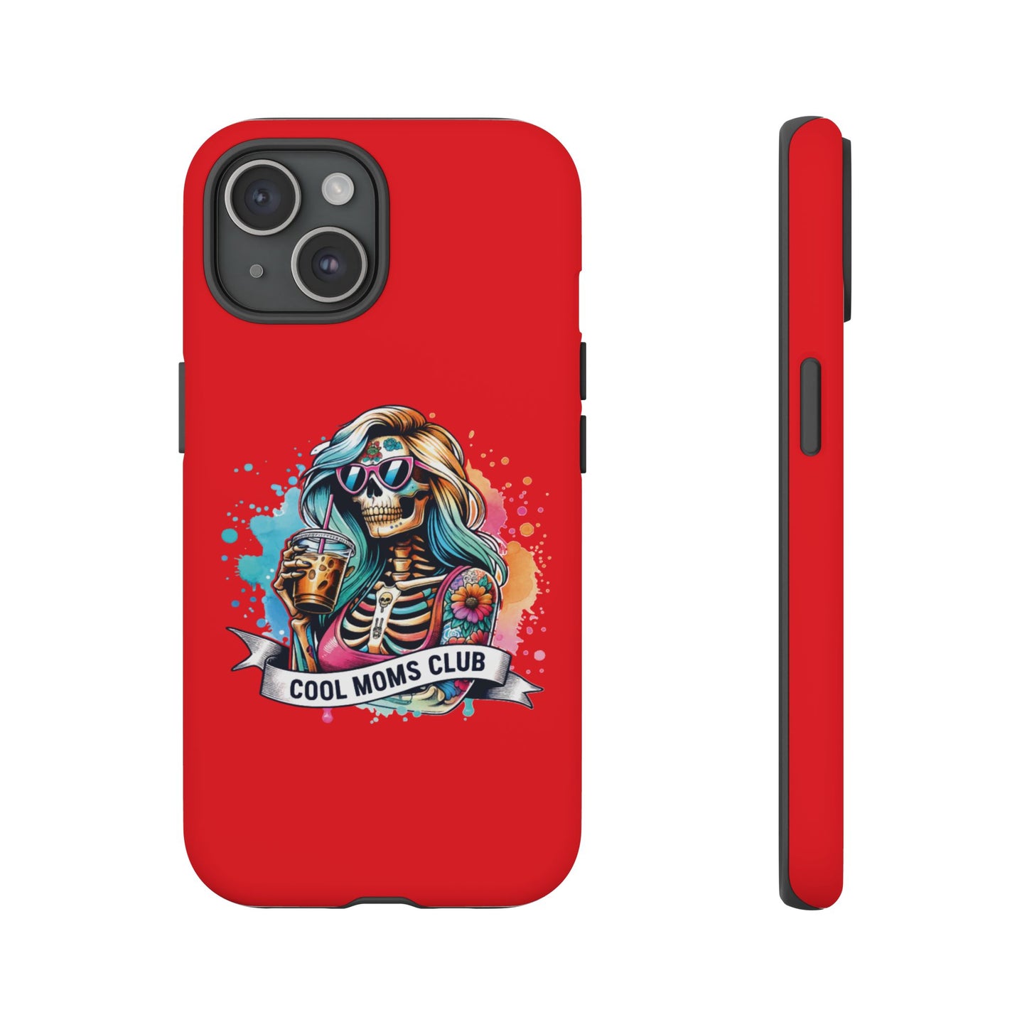 Cool Moms Club Phone Case - Tough Cases, Funky Phone Cover, Gift for Moms, Skeleton Design, Trendy Tech Accessories