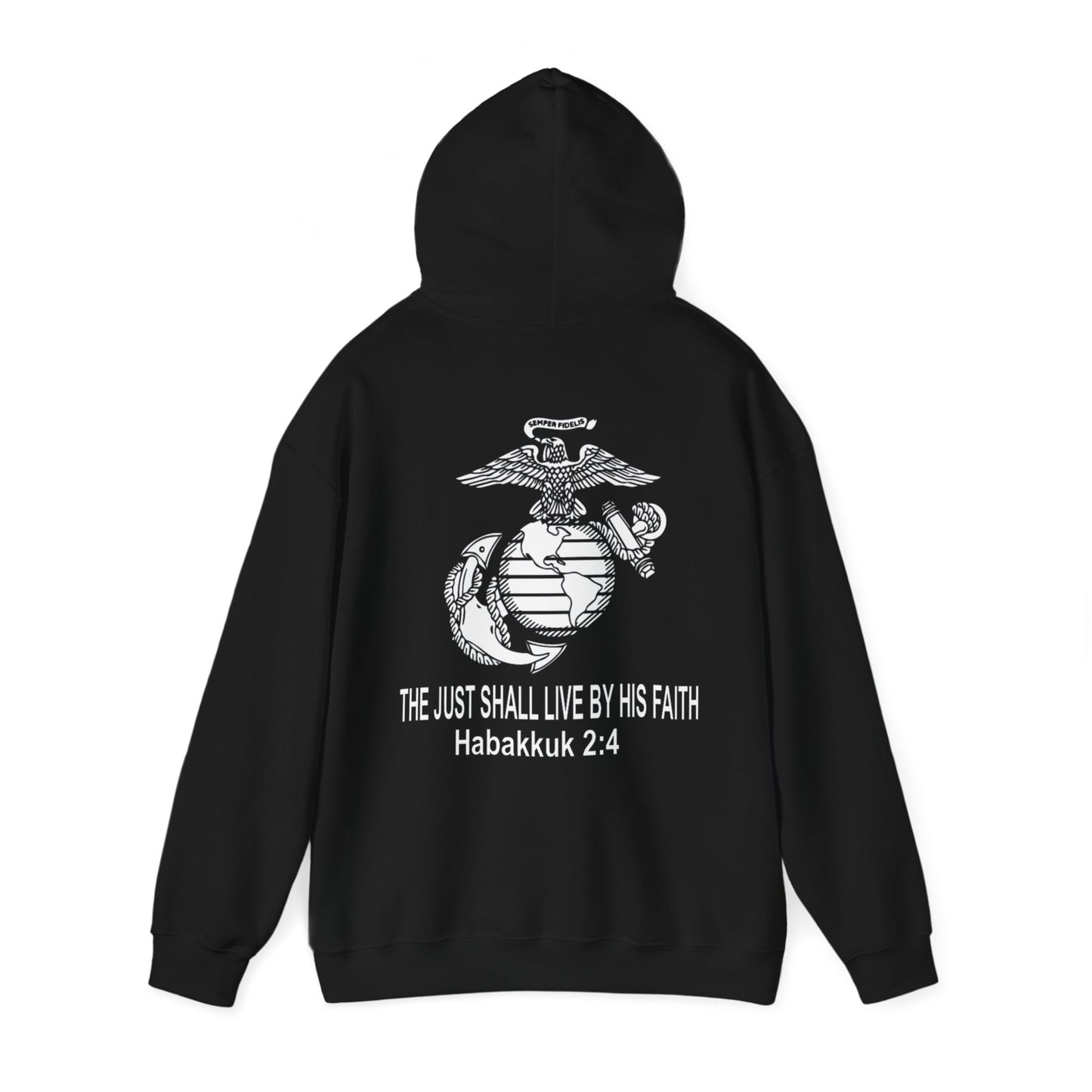 the Just shall Live by Faith Heavy Blend™ Hooded Sweatshirt