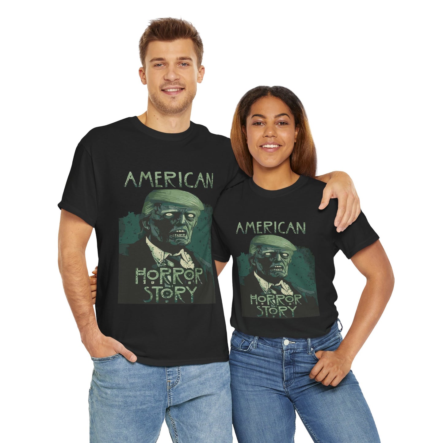 American Horror Story Unisex Heavy Cotton Tee, Horror Fan Gift, Graphic Tee, Halloween Costume, TV Show Merch