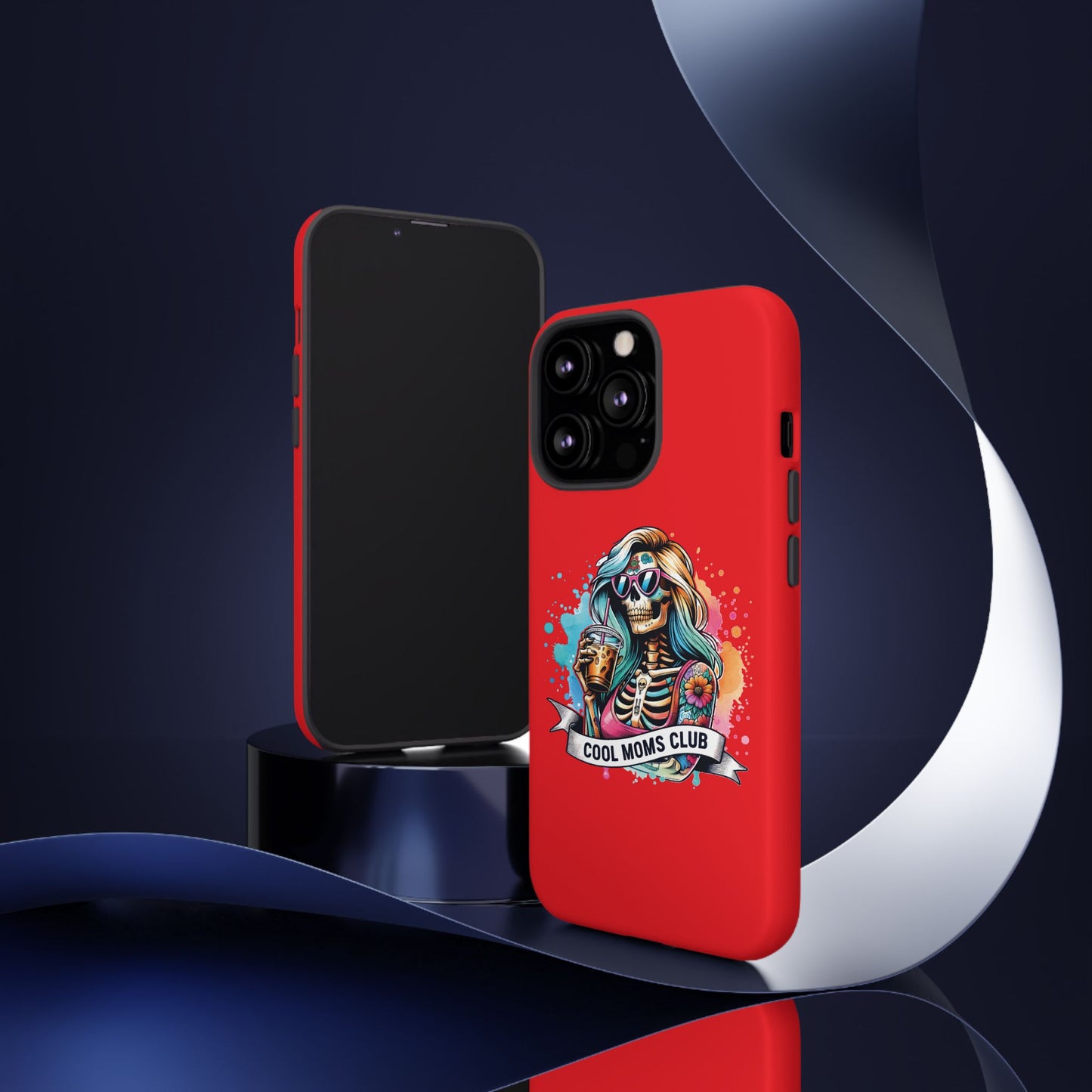 Cool Moms Club Phone Case - Tough Cases, Funky Phone Cover, Gift for Moms, Skeleton Design, Trendy Tech Accessories