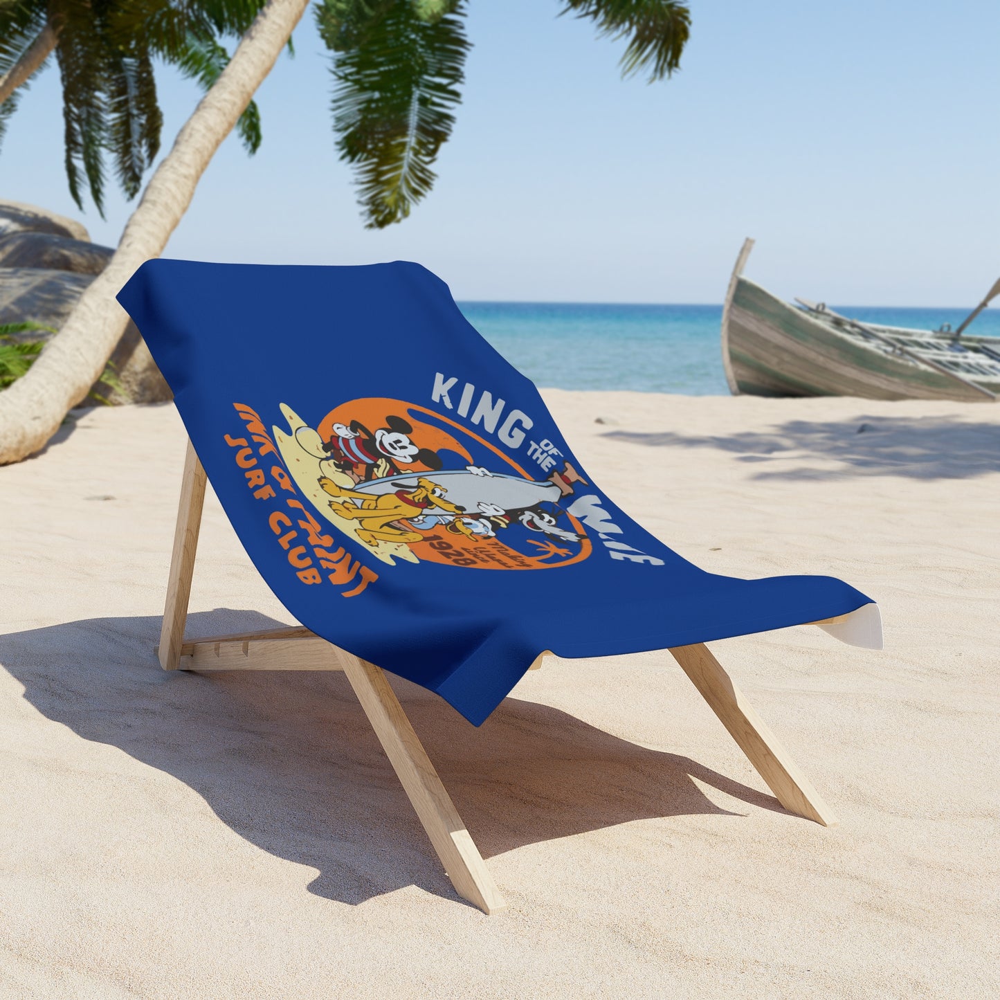 Mickey Mouse Surf Club Beach Towel - King of the Wave Design