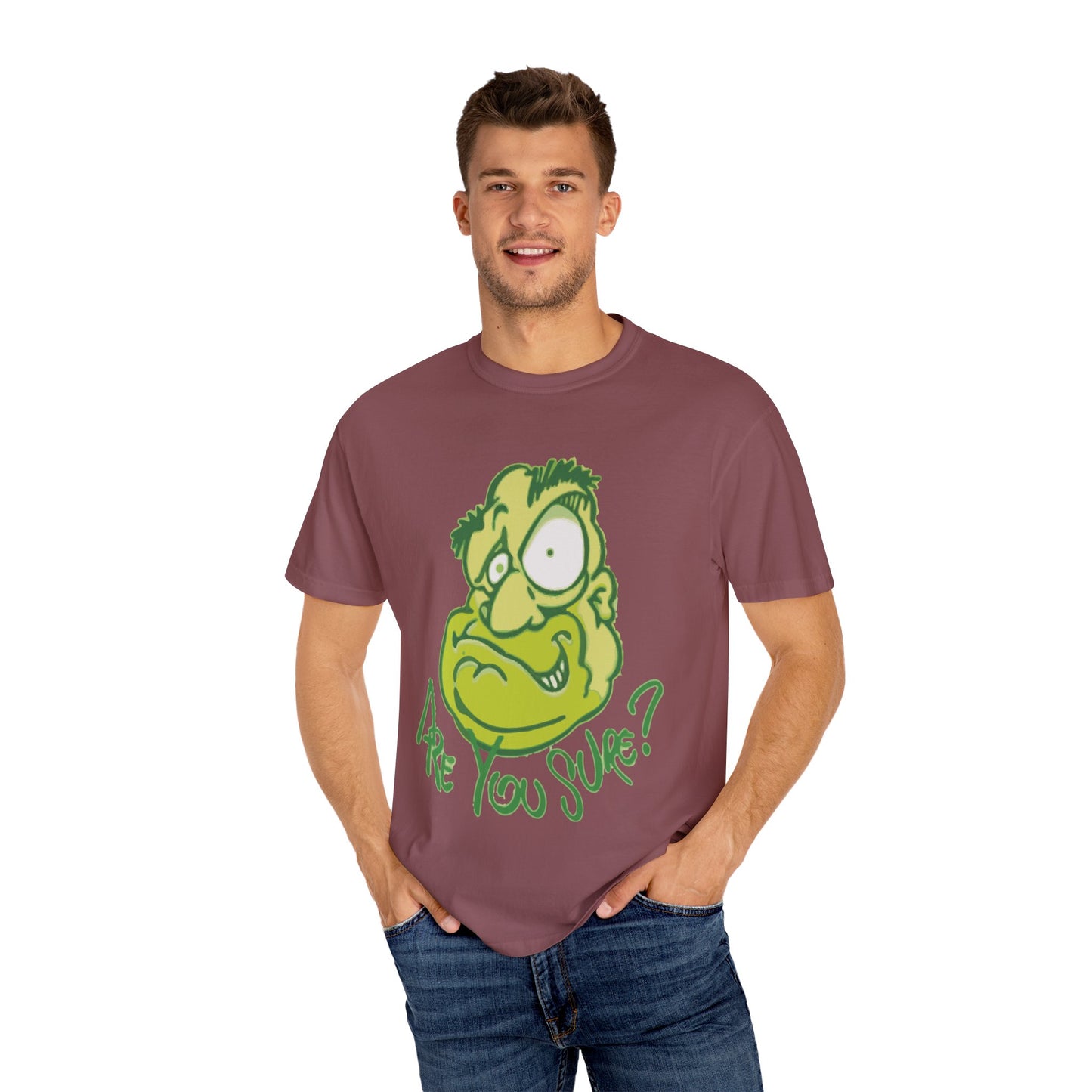 Unisex Garment-Dyed T-Shirt with Quirky Cartoon Design - Perfect for Casual Wear, Gifting, Parties, and Everyday Comfort