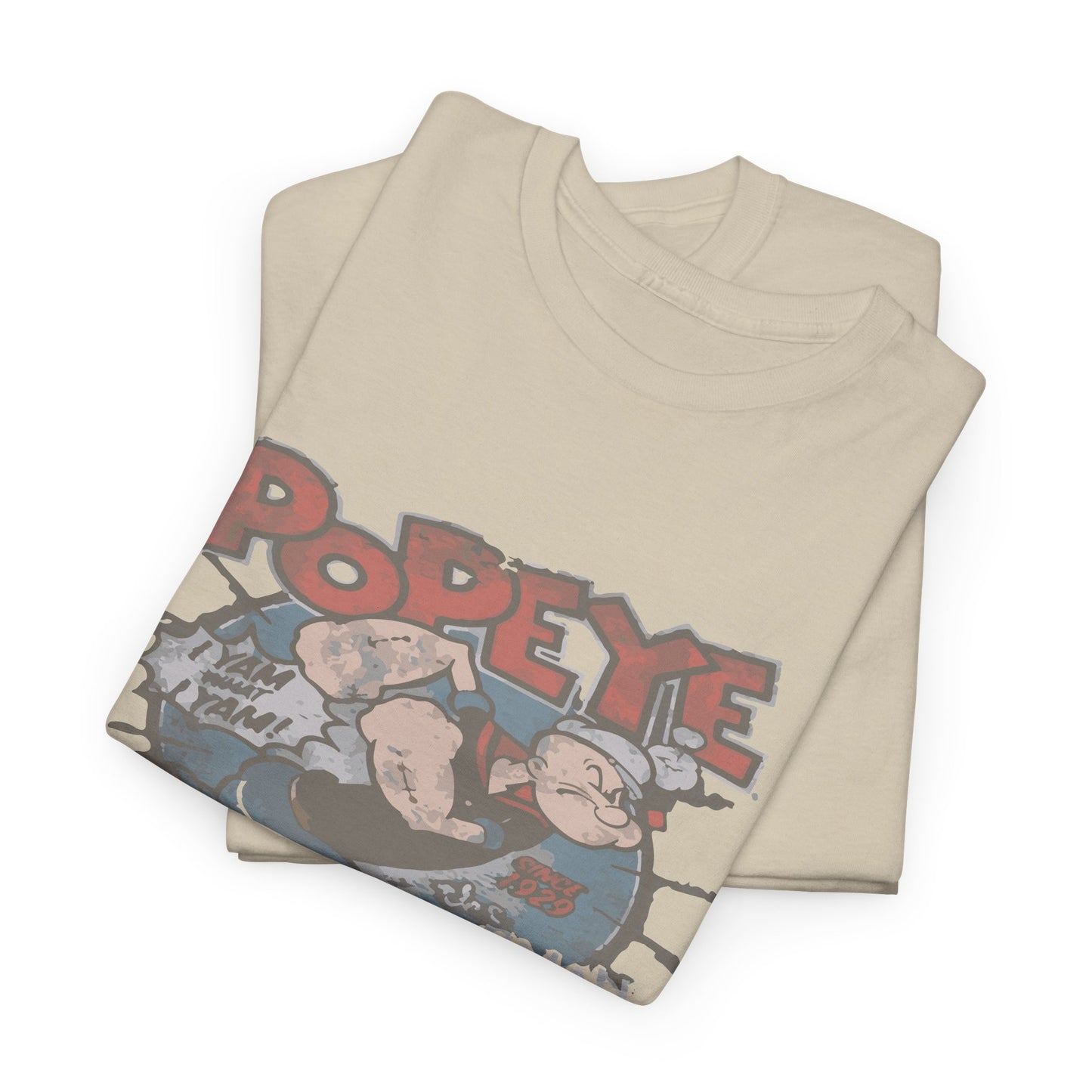 Popeye Illustration Unisex Heavy Cotton Tee, Cartoon T-Shirt, Gift for Fans, Casual Wear, Retro Design, Comfortable Top