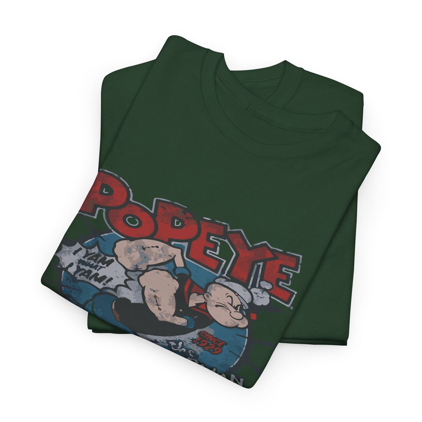 Popeye Illustration Unisex Heavy Cotton Tee, Cartoon T-Shirt, Gift for Fans, Casual Wear, Retro Design, Comfortable Top