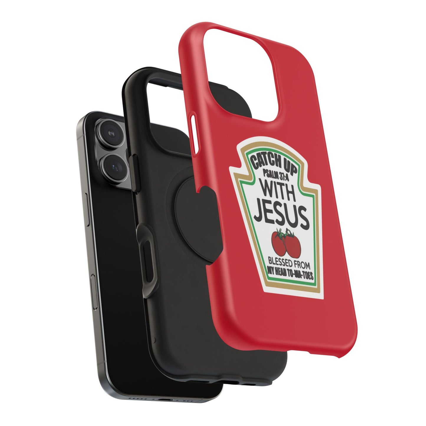 Fun Christian Phone Case, Catch Up with Jesus, Impact-Resistant, Faith-Based Gift, Religious Accessories, Bible Verses