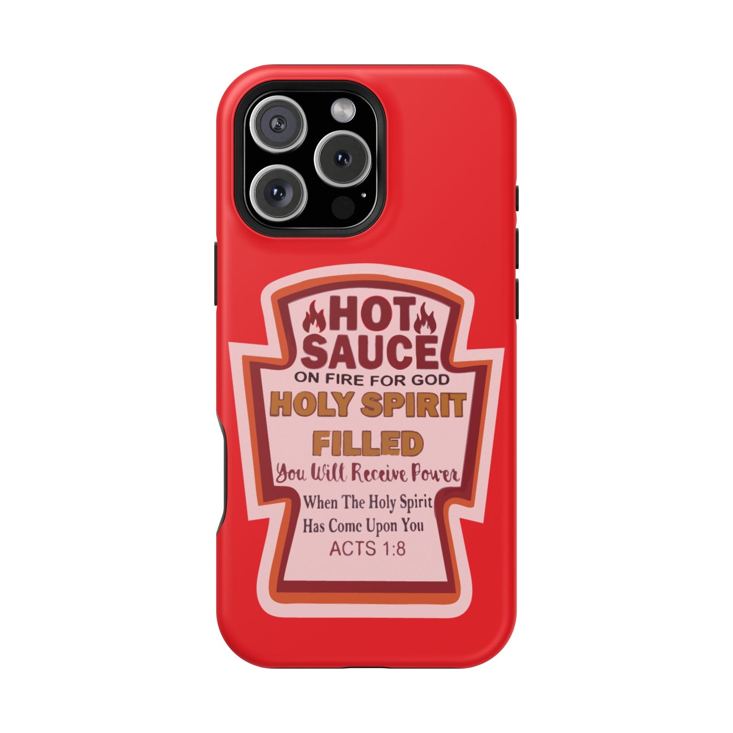 Holy Spirit Hot Sauce Phone Cases - Impact-Resistant, Christian Gift, Spiritual Reminder, Unique Design, Faith-Based Accessory