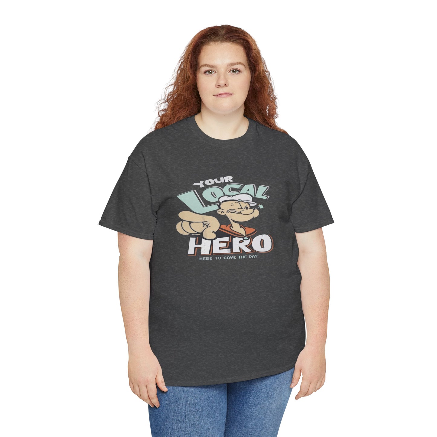 Local Hero Unisex Heavy Cotton Tee | Cool Graphic Tee for Everyday Wear, Gift for Friends, Casual Style, Birthday Gift, Gift for Heroes