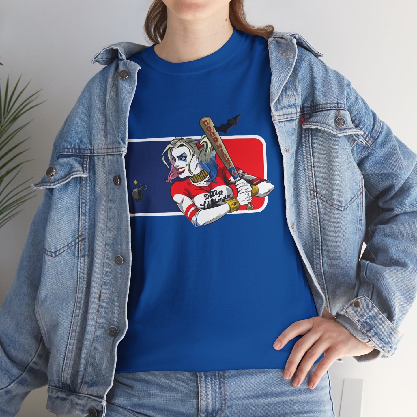Unisex Baseball Graphic Tee - Harley Quinn DC Casual Wear for Sports Lovers