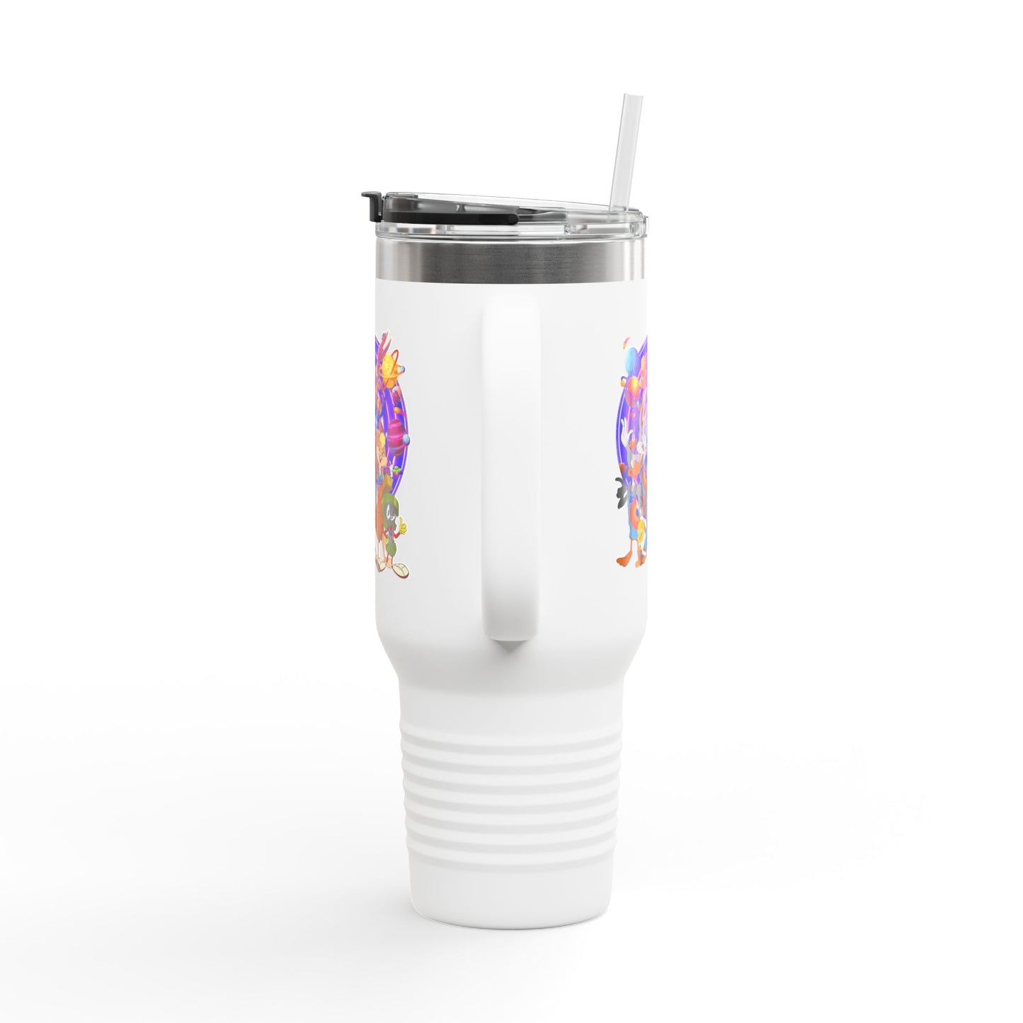 Colorful Insulated Travel Mug, 40oz - Fun for Road Trips, Tailgating, Hot Summer Days, Gift for Friends, Family, or Kids