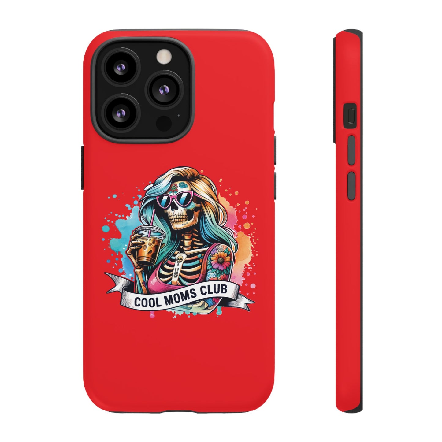 Cool Moms Club Phone Case - Tough Cases, Funky Phone Cover, Gift for Moms, Skeleton Design, Trendy Tech Accessories