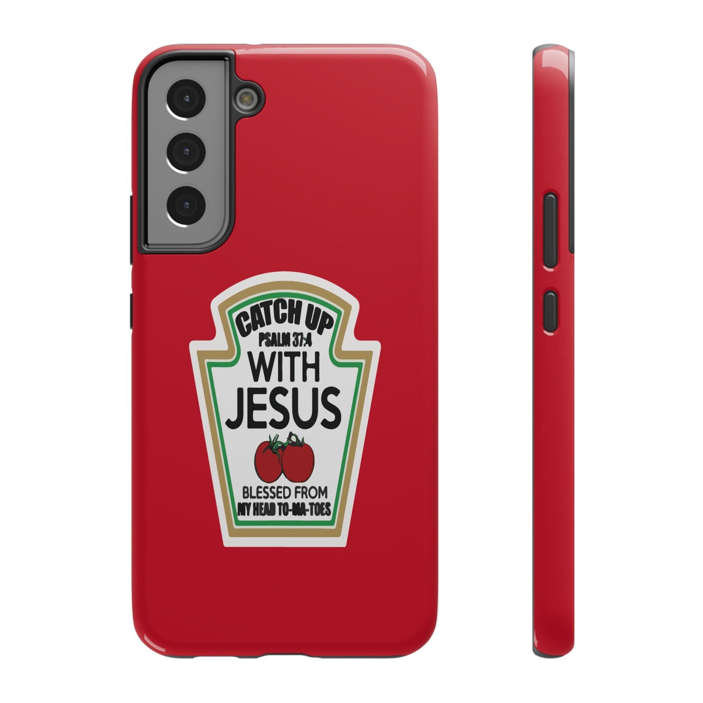 Fun Christian Phone Case, Catch Up with Jesus, Impact-Resistant, Faith-Based Gift, Religious Accessories, Bible Verses