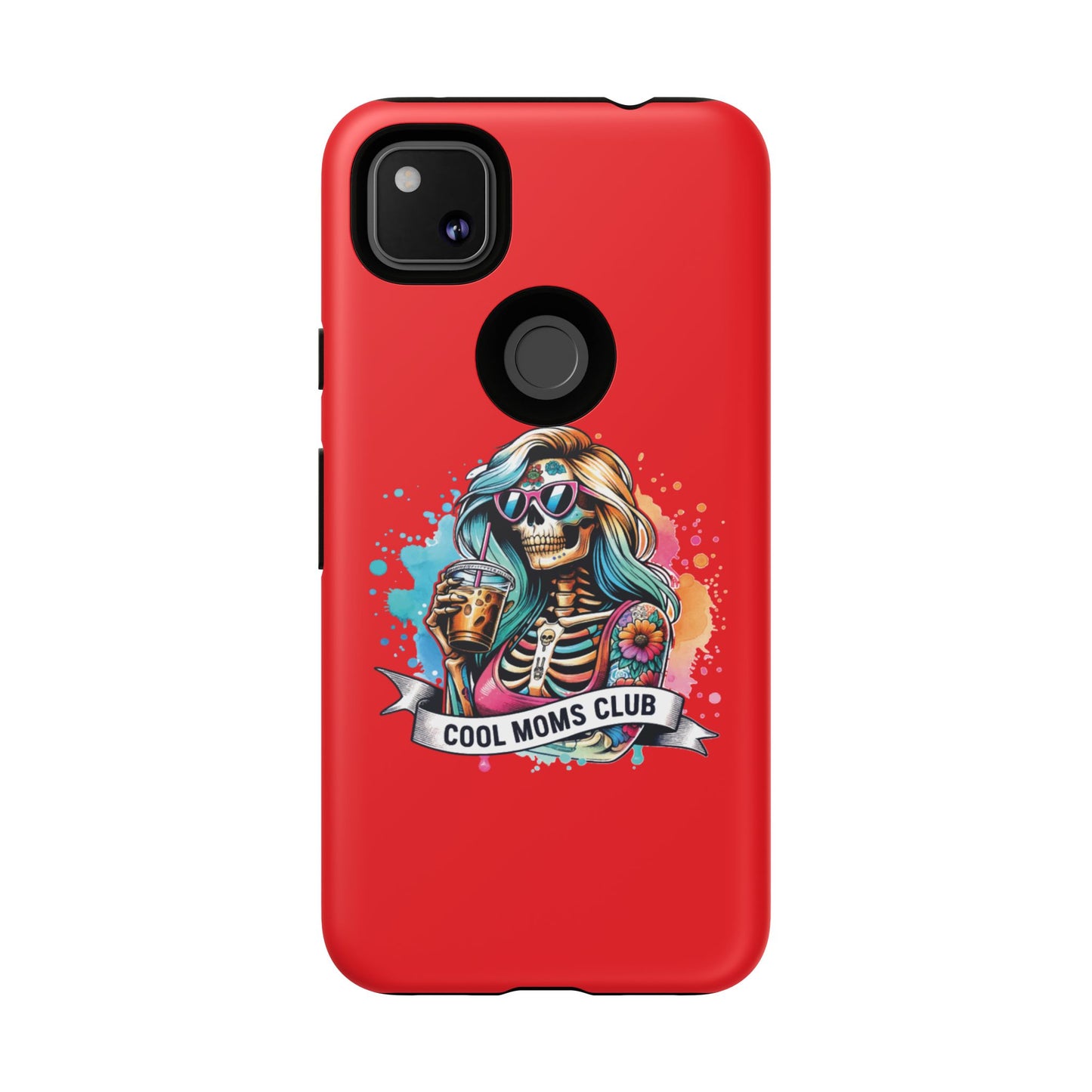 Cool Moms Club Phone Case - Tough Cases, Funky Phone Cover, Gift for Moms, Skeleton Design, Trendy Tech Accessories