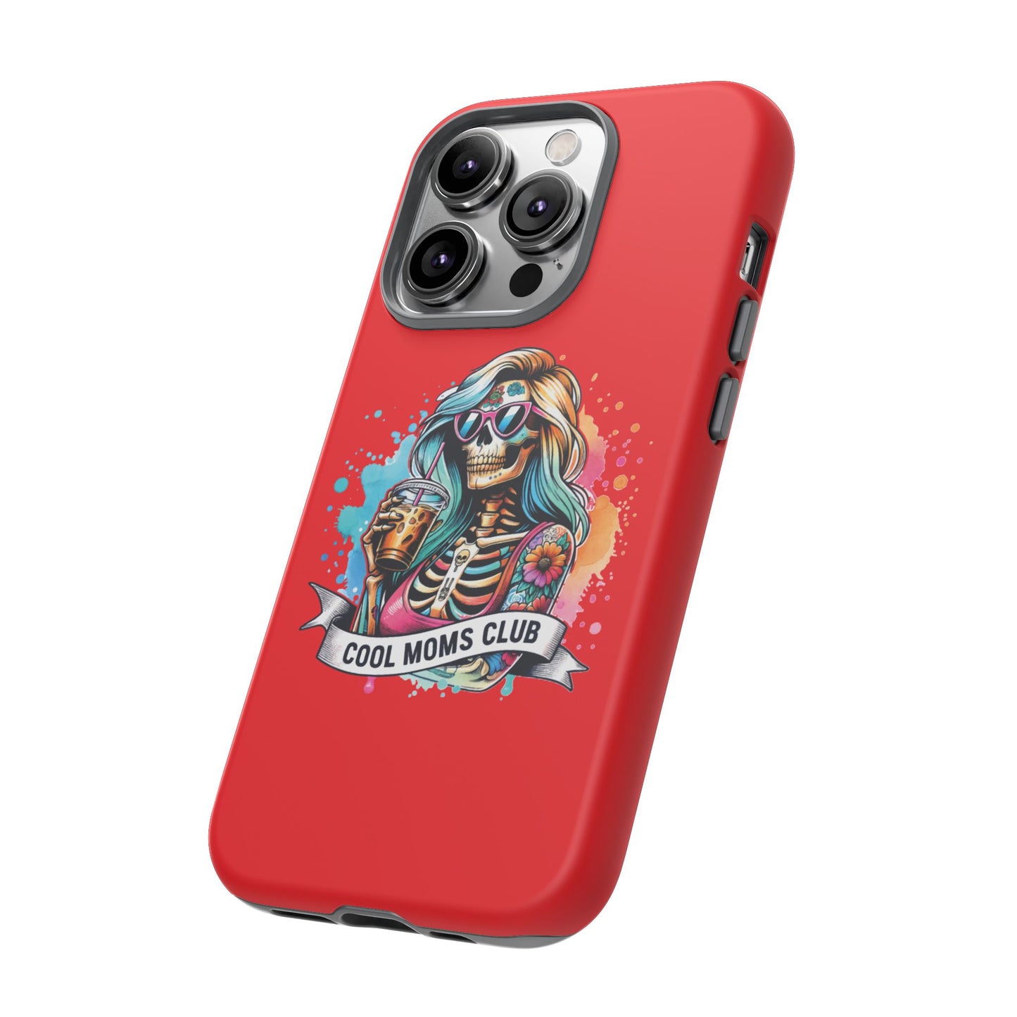 Cool Moms Club Phone Case - Tough Cases, Funky Phone Cover, Gift for Moms, Skeleton Design, Trendy Tech Accessories