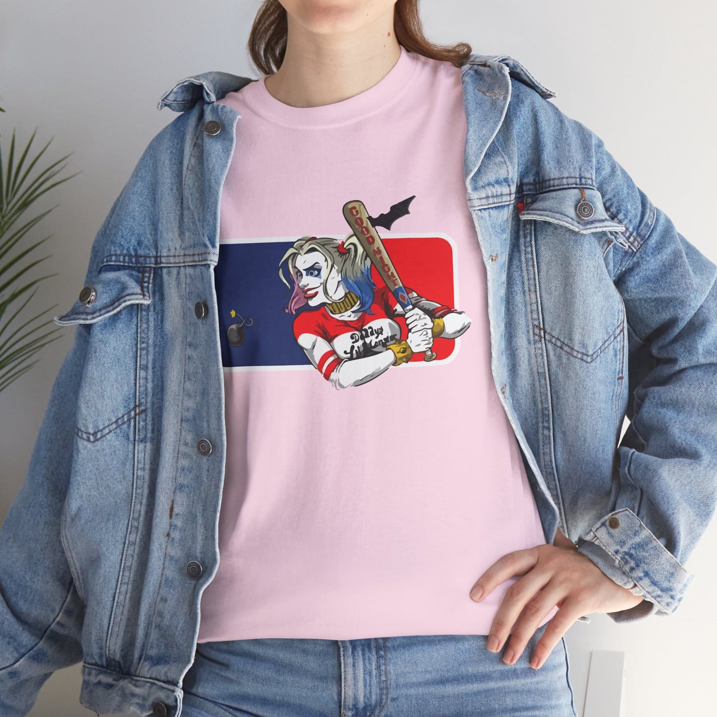 Unisex Baseball Graphic Tee - Harley Quinn DC Casual Wear for Sports Lovers