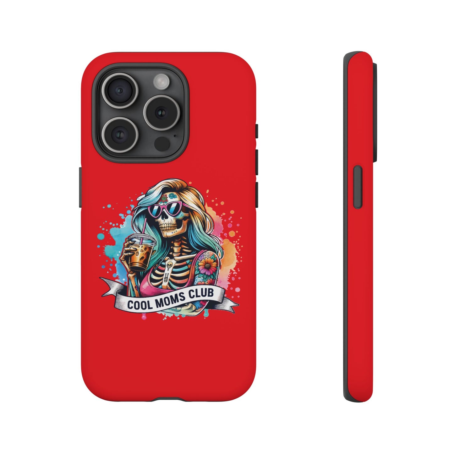 Cool Moms Club Phone Case - Tough Cases, Funky Phone Cover, Gift for Moms, Skeleton Design, Trendy Tech Accessories