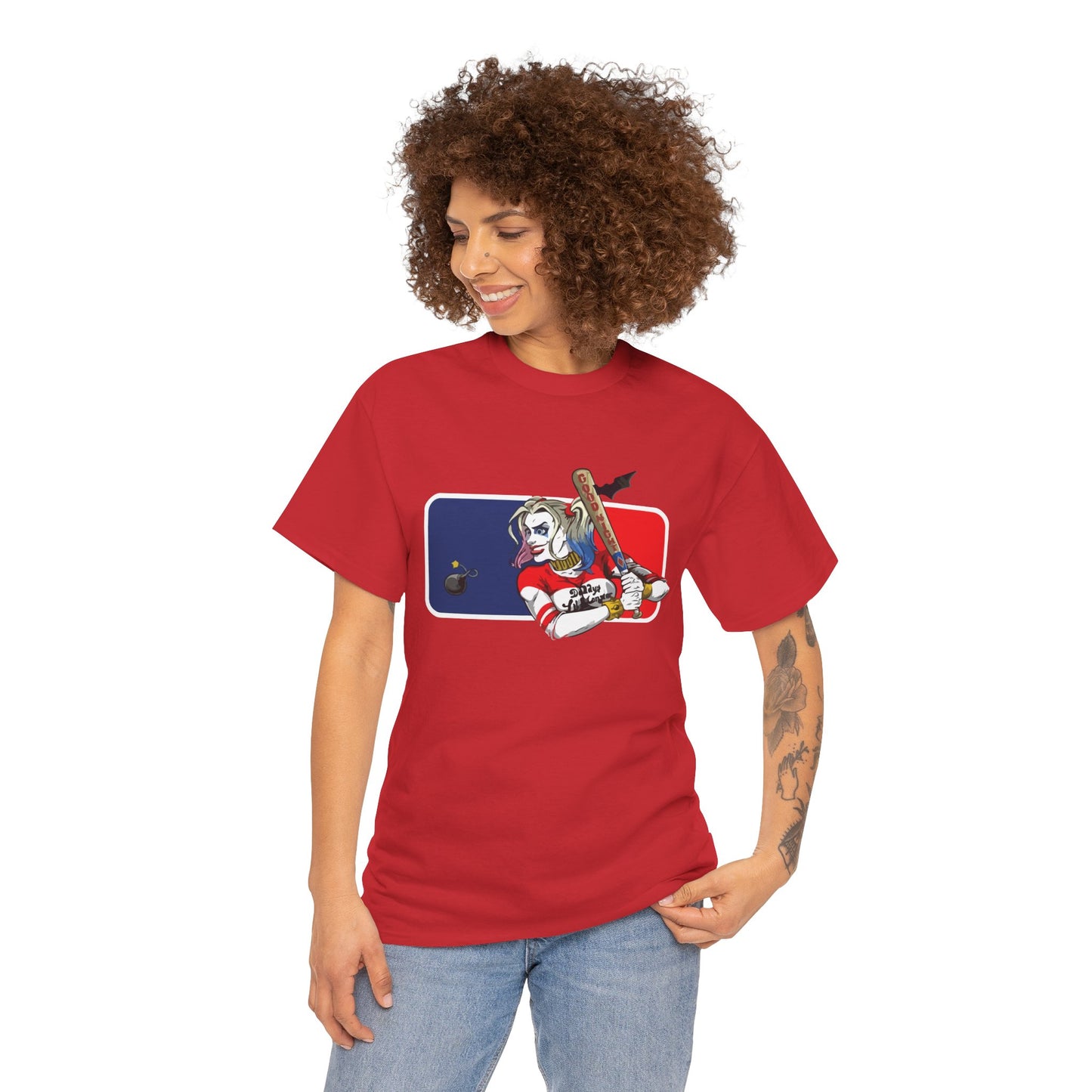 Unisex Baseball Graphic Tee - Harley Quinn DC Casual Wear for Sports Lovers