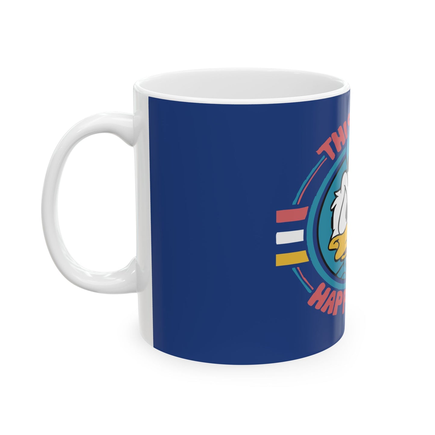 Donald Duck 'This Is My Happy Face' Ceramic Mug - 11oz & 15oz