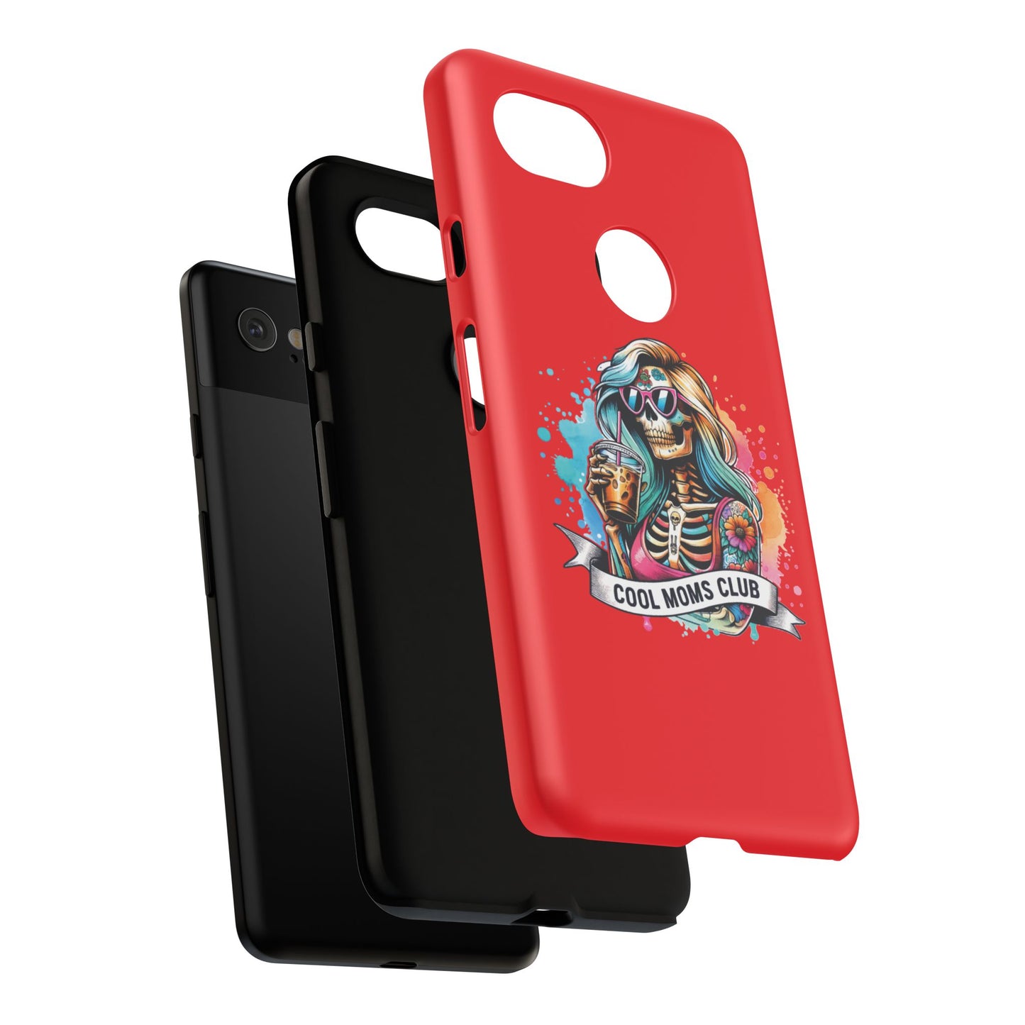 Cool Moms Club Phone Case - Tough Cases, Funky Phone Cover, Gift for Moms, Skeleton Design, Trendy Tech Accessories