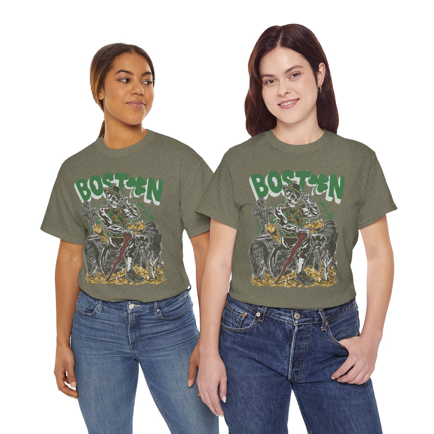 Boston Graphic Tee, Unisex Heavy Cotton T-Shirt, Vintage Boston Shirt, Irish Pride Apparel, St. Patrick's Day Gift, Casual Wear