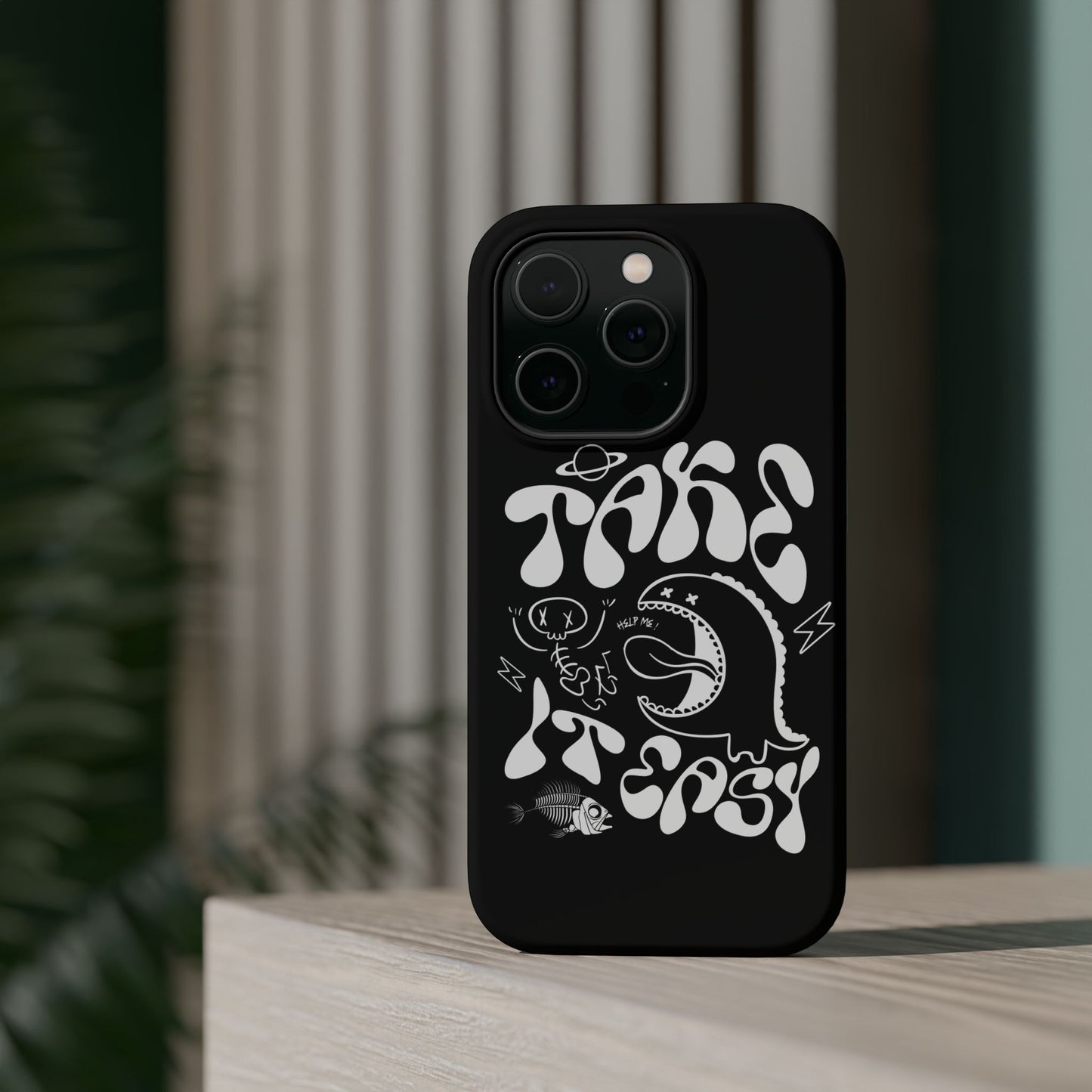 Magnetic Phone Case - Take It Easy Design, Cute Phone Cover, Gift for Him or Her, Trendy Accessories, Unique Tech Gifts