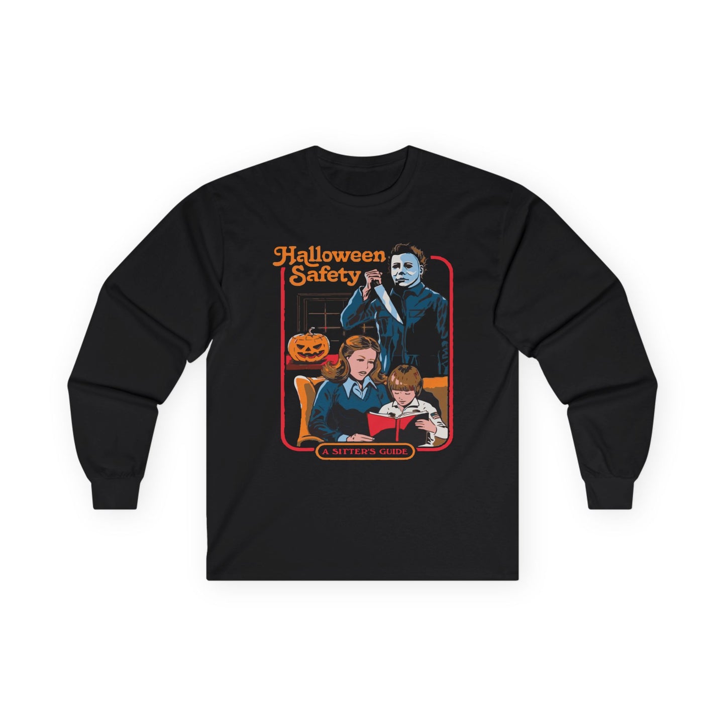 Retro Halloween Long Sleeve Tee, Unisex Tee for Fall, Halloween Safety, Spooky Season Shirt, Holiday Gift, Cozy Casual
