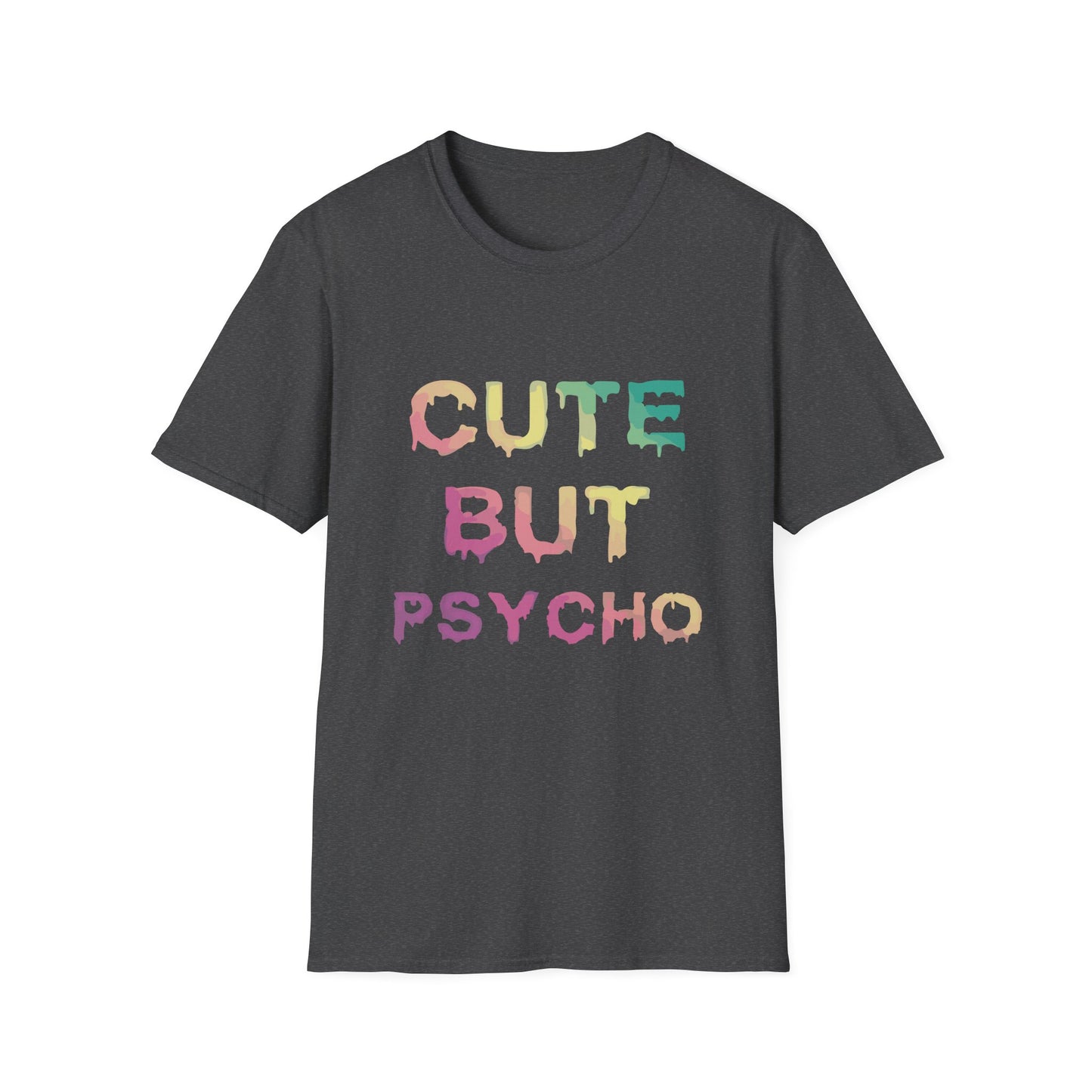 Cute But Psycho Unisex Softstyle T-Shirt, Trendy Graphic Tee, Casual Fashion, Gift for Friends, Everyday Wear, Birthday Present