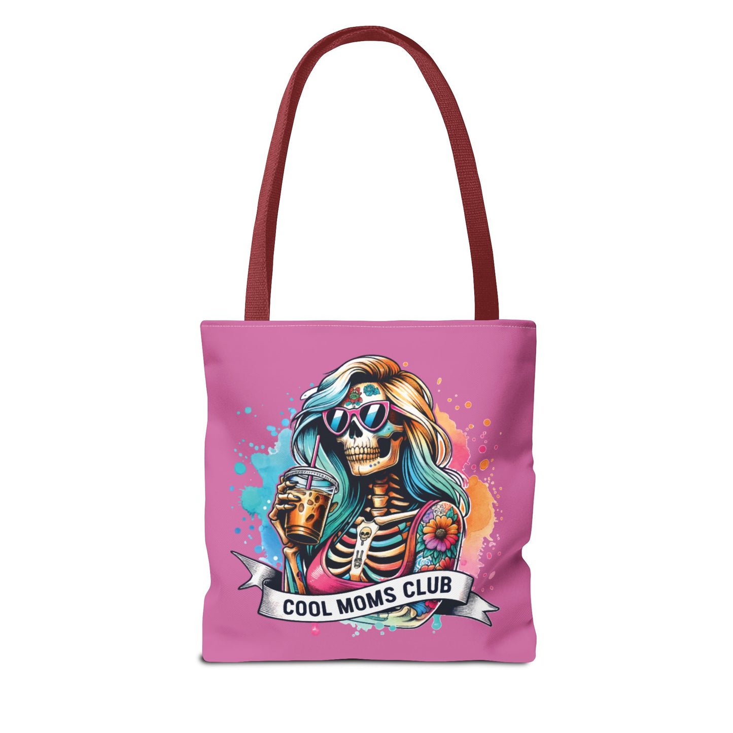 Cool Moms Club Tote Bag, Fun Tote, Sisterhood Gift, Beach Bag, Halloween Accessory, Colorful Shoulder Bag