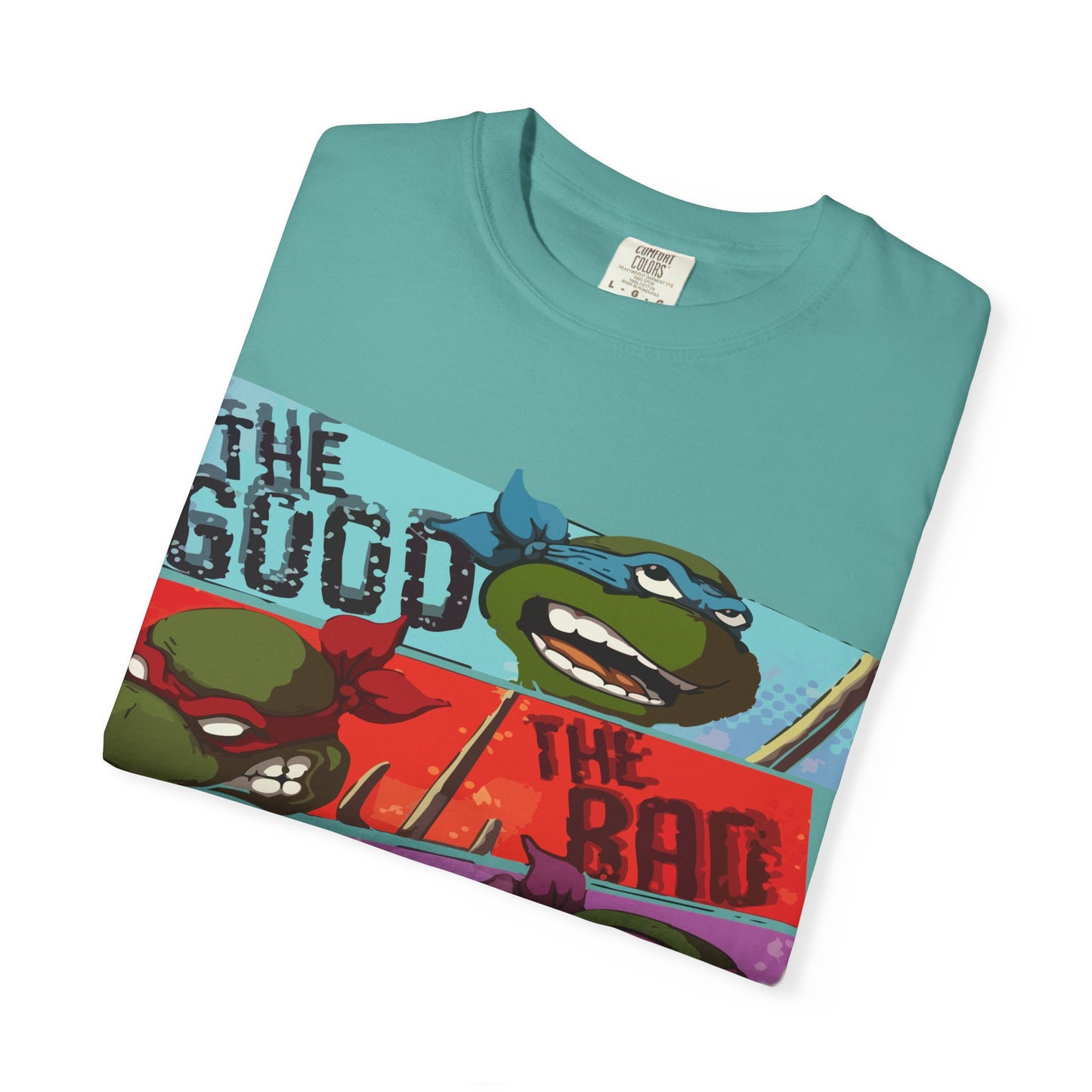 Unisex Garment-Dyed T-Shirt - Ninja Turtle Humor Tee - The Good, The Bad, The Nerd, The Mike