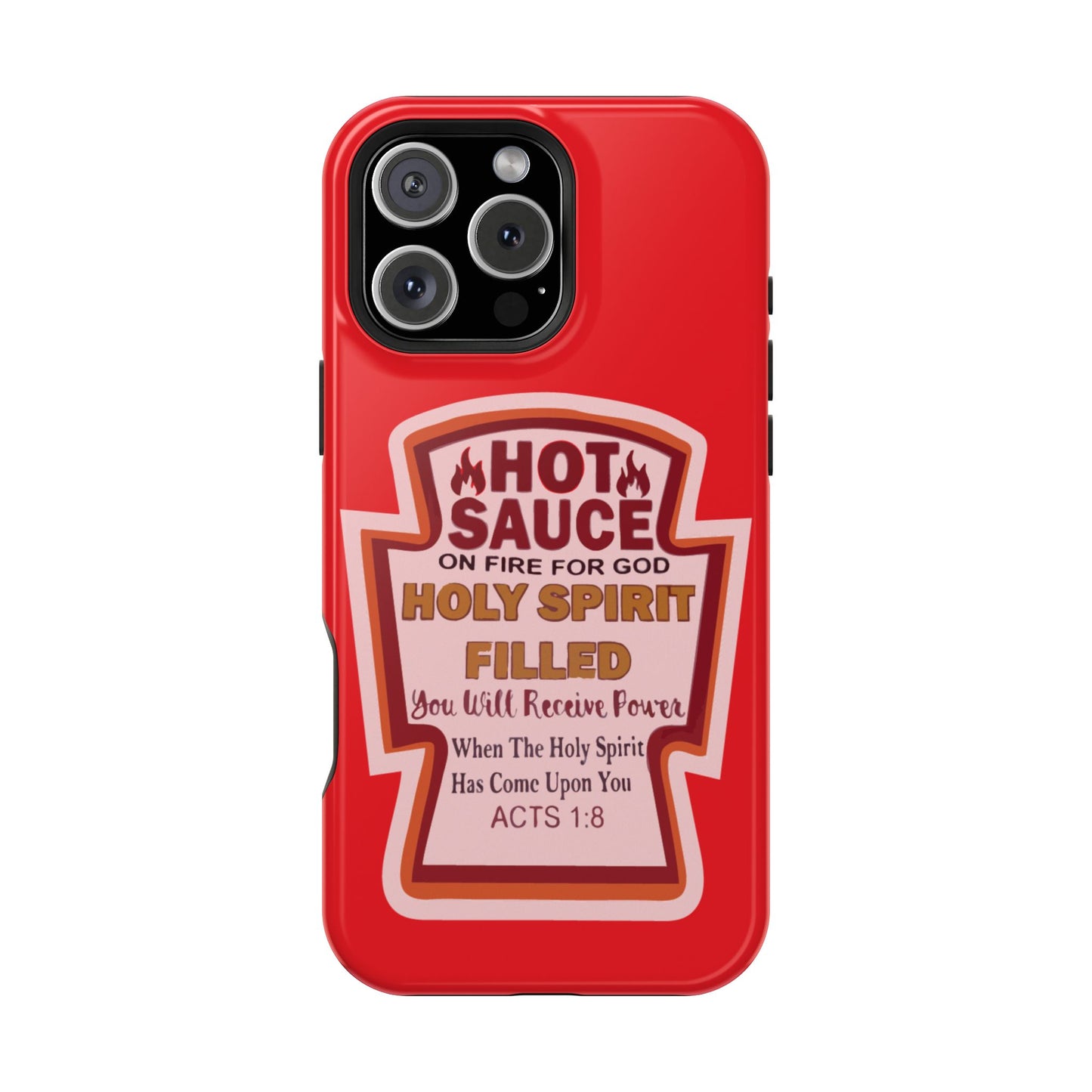 Holy Spirit Hot Sauce Phone Cases - Impact-Resistant, Christian Gift, Spiritual Reminder, Unique Design, Faith-Based Accessory