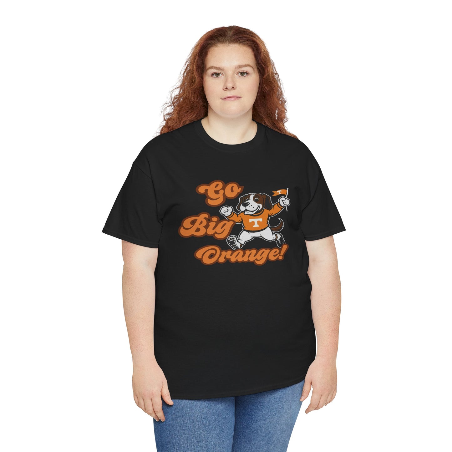 Go Big Orange Unisex Heavy Cotton Tee, Sports Fan Shirt, Casual Wear, College Game Day Top, Gift for Sports Enthusiasts