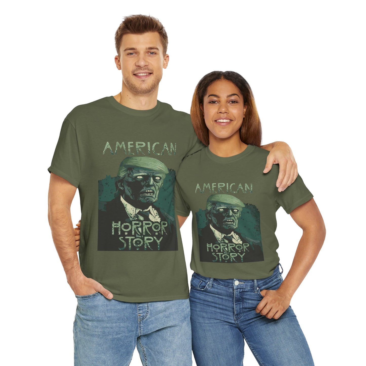 American Horror Story Unisex Heavy Cotton Tee, Horror Fan Gift, Graphic Tee, Halloween Costume, TV Show Merch
