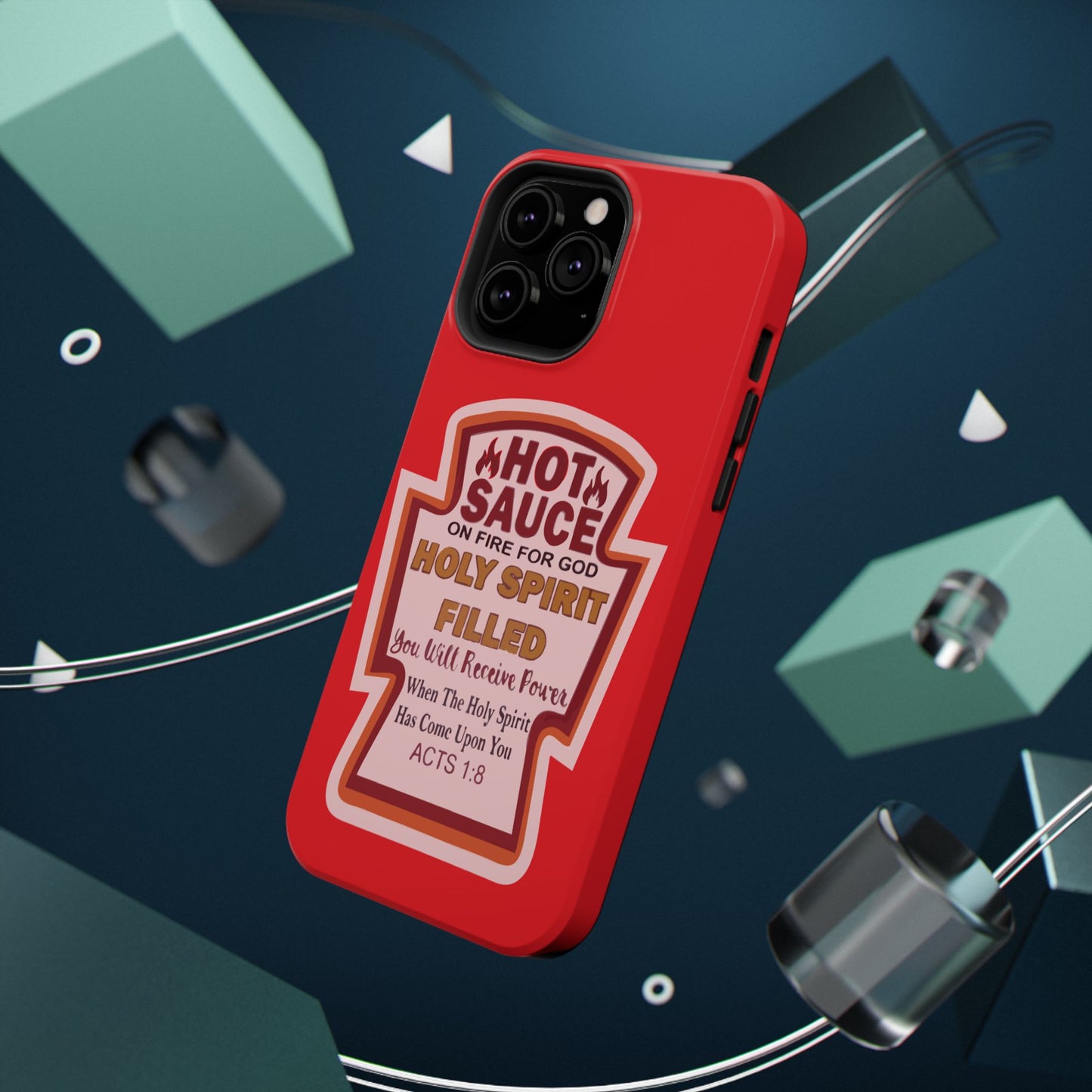 Holy Spirit Hot Sauce Phone Cases - Impact-Resistant, Christian Gift, Spiritual Reminder, Unique Design, Faith-Based Accessory
