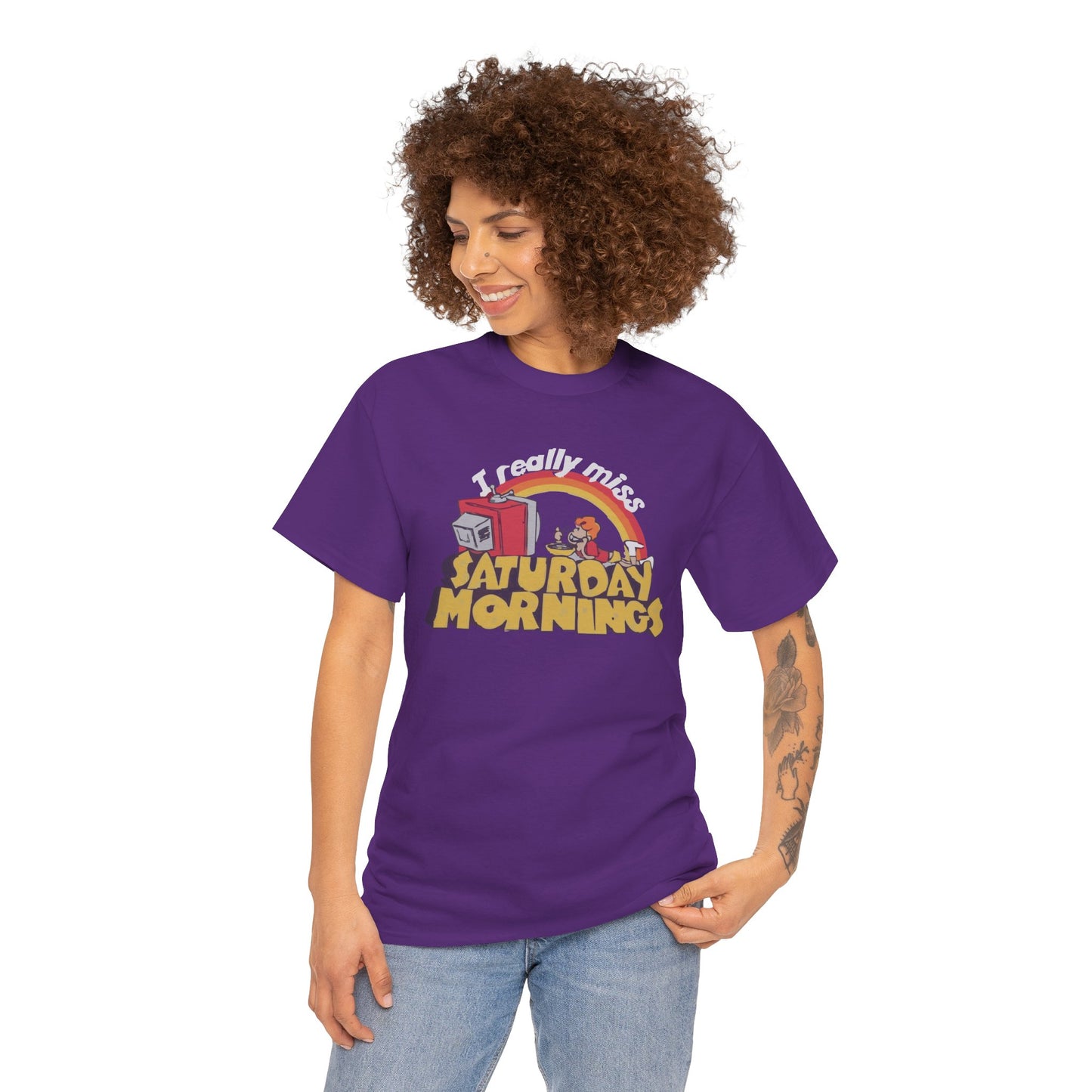 Retro Saturday Mornings Tee, Vintage Cartoon Shirt, Unisex Cotton Tee, Cozy Weekend Vibe, Perfect Gift for Nostalgia Lovers