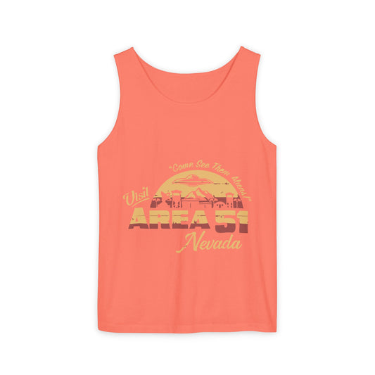 Retro Area 51 Unisex Tank Top, Futuristic Beachwear, Summer Outfit, Casual Gift, Vacation Wear, Music Festival Top