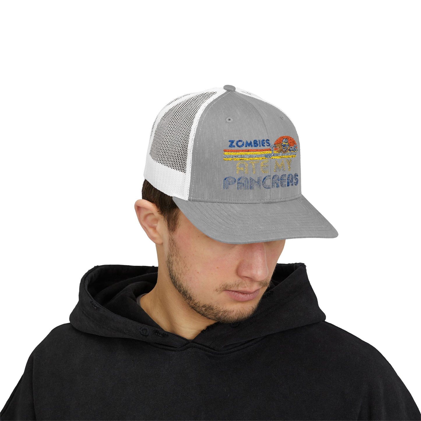 Retro Snapback Trucker Cap - Zombies Ate My Pancakes, Fun Casual Hat