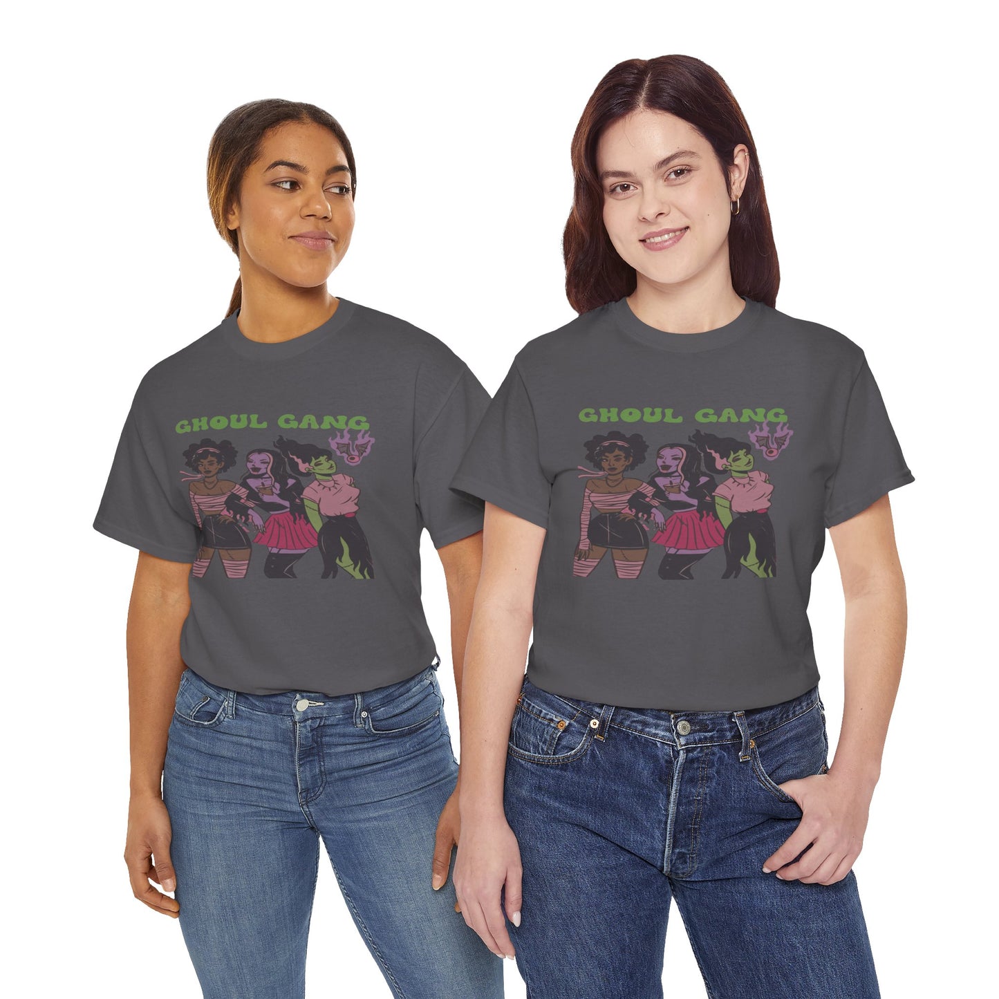 Ghoul Gang Unisex Heavy Cotton Tee | Halloween T-Shirt, Spooky Apparel, Gothic Fashion, Funny Gift, Group Costume