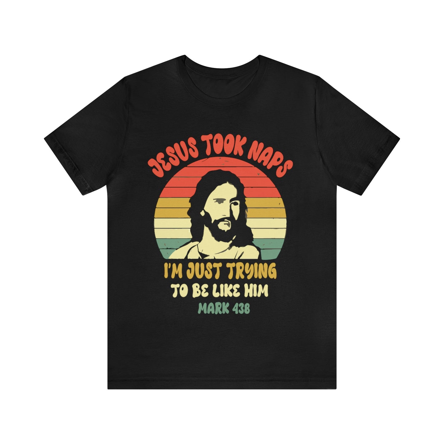 Jesus Took Naps Retro Jersey Short Sleeve Tee