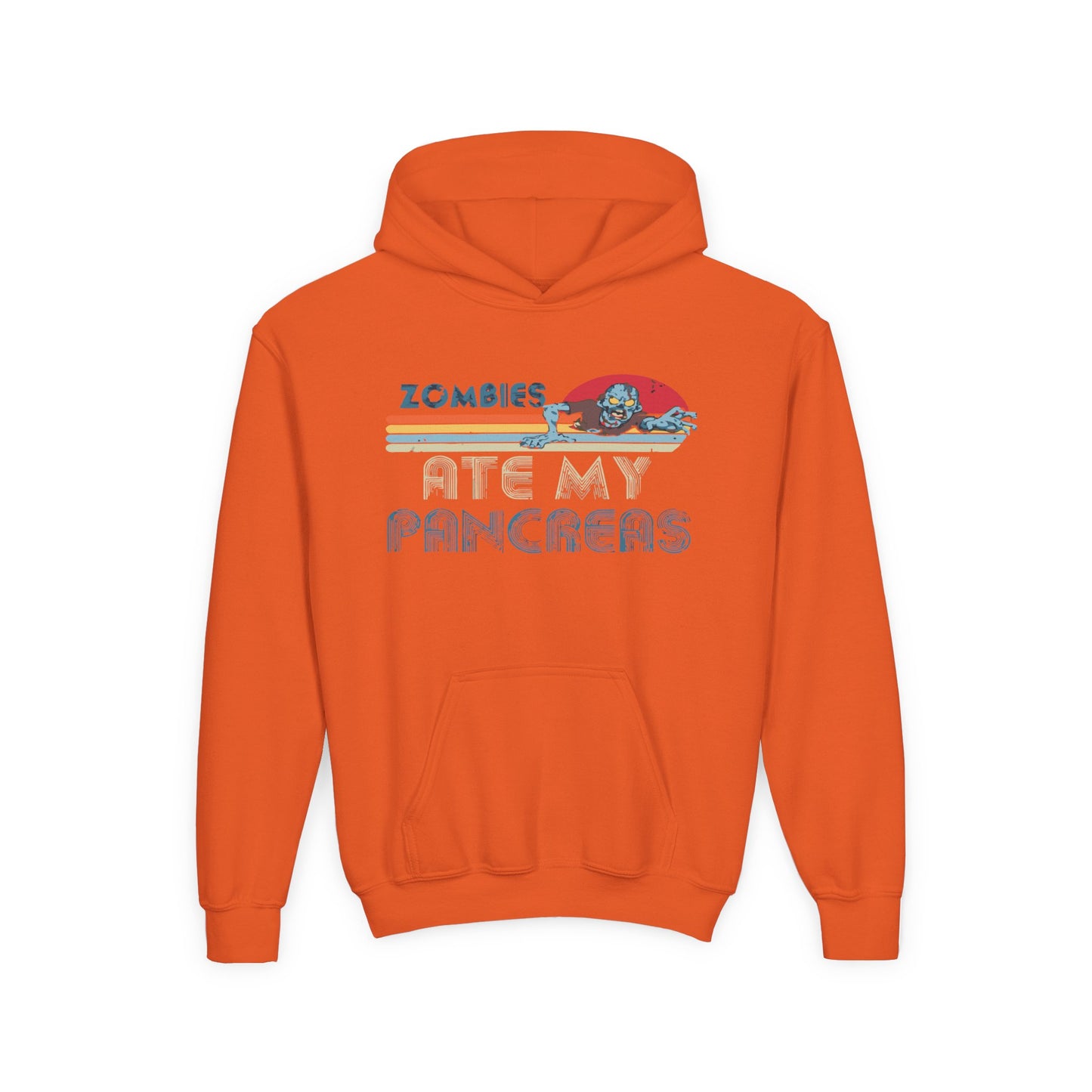 Youth Zombies Ate My Pancreas Hooded Sweatshirt, Funny Youth Hoodie, Gift for Teens, Halloween Apparel, Casual Wear, Nerd Culture Clothing