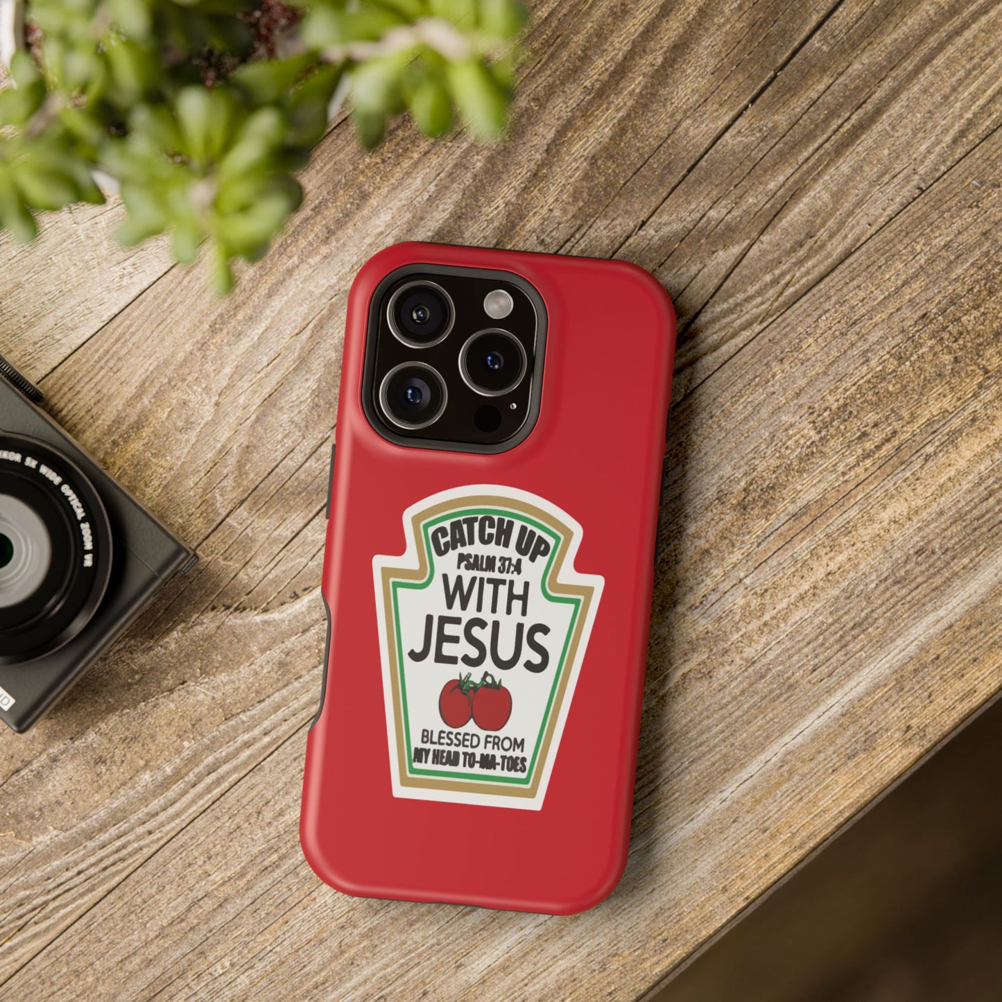 Fun Christian Phone Case, Catch Up with Jesus, Impact-Resistant, Faith-Based Gift, Religious Accessories, Bible Verses