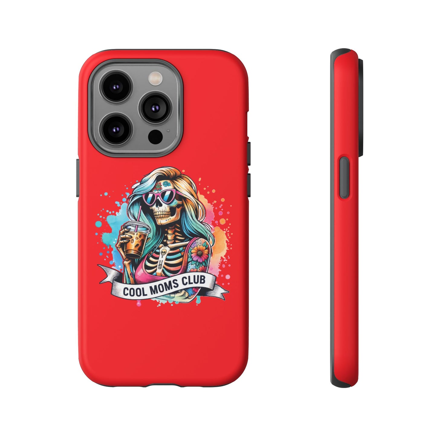 Cool Moms Club Phone Case - Tough Cases, Funky Phone Cover, Gift for Moms, Skeleton Design, Trendy Tech Accessories