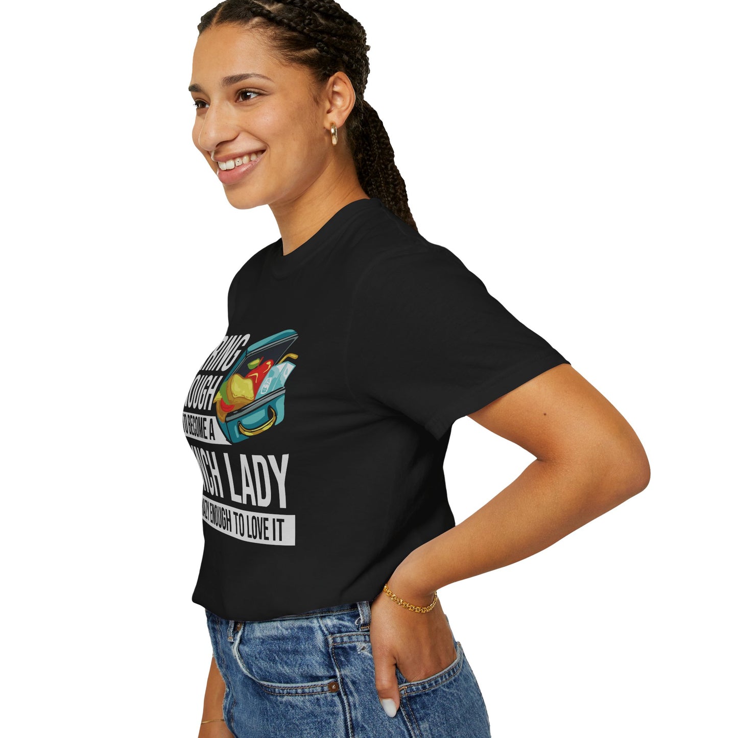 Lunch Lady Humor Unisex T-Shirt, Caring Enough to Become a Lunch Lady, Teacher Gift, Appreciation Gift, Funny T-Shirt, School Staff Tee