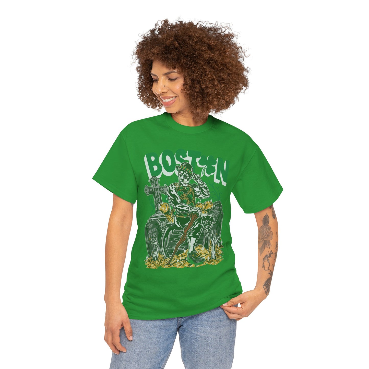Boston Graphic Tee, Unisex Heavy Cotton T-Shirt, Vintage Boston Shirt, Irish Pride Apparel, St. Patrick's Day Gift, Casual Wear