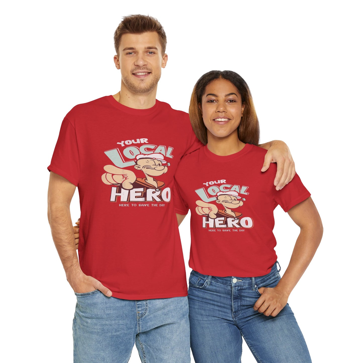 Local Hero Unisex Heavy Cotton Tee | Cool Graphic Tee for Everyday Wear, Gift for Friends, Casual Style, Birthday Gift, Gift for Heroes