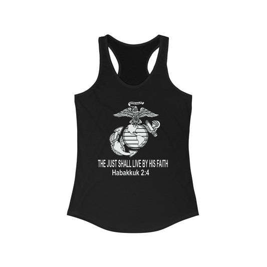 the Just shall Live by Faith Women's Ideal Racerback Tank