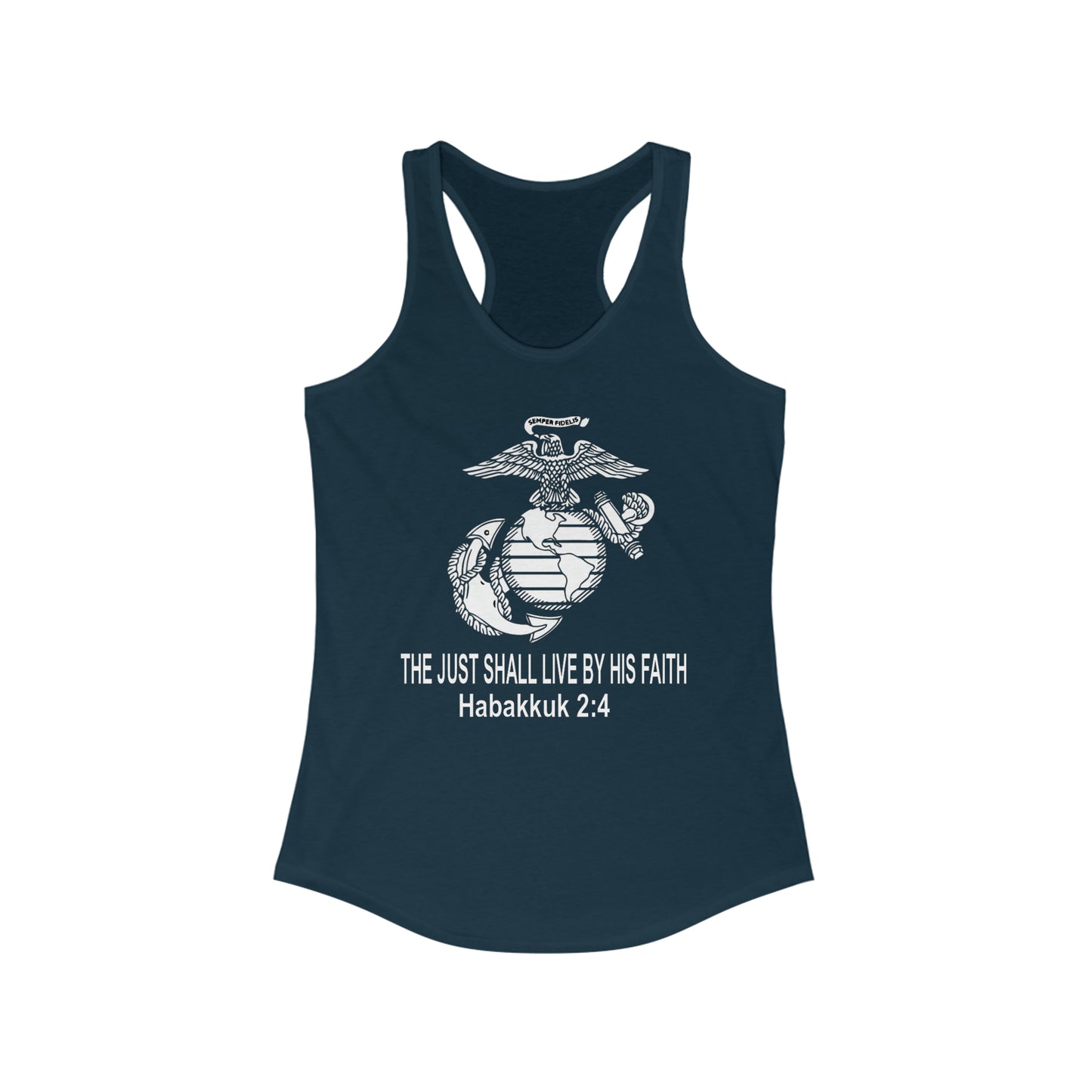 the Just shall Live by Faith Women's Ideal Racerback Tank