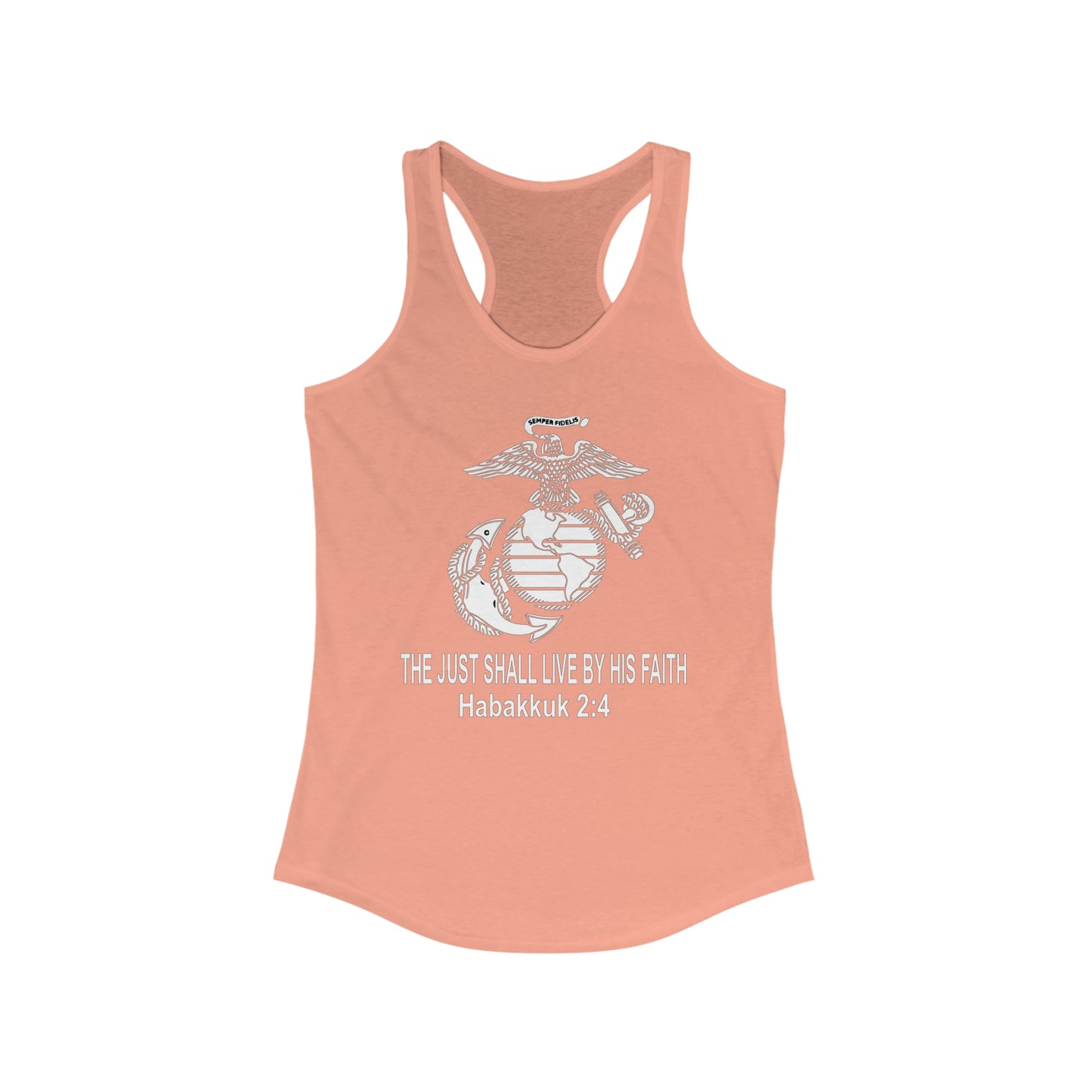 the Just shall Live by Faith Women's Ideal Racerback Tank