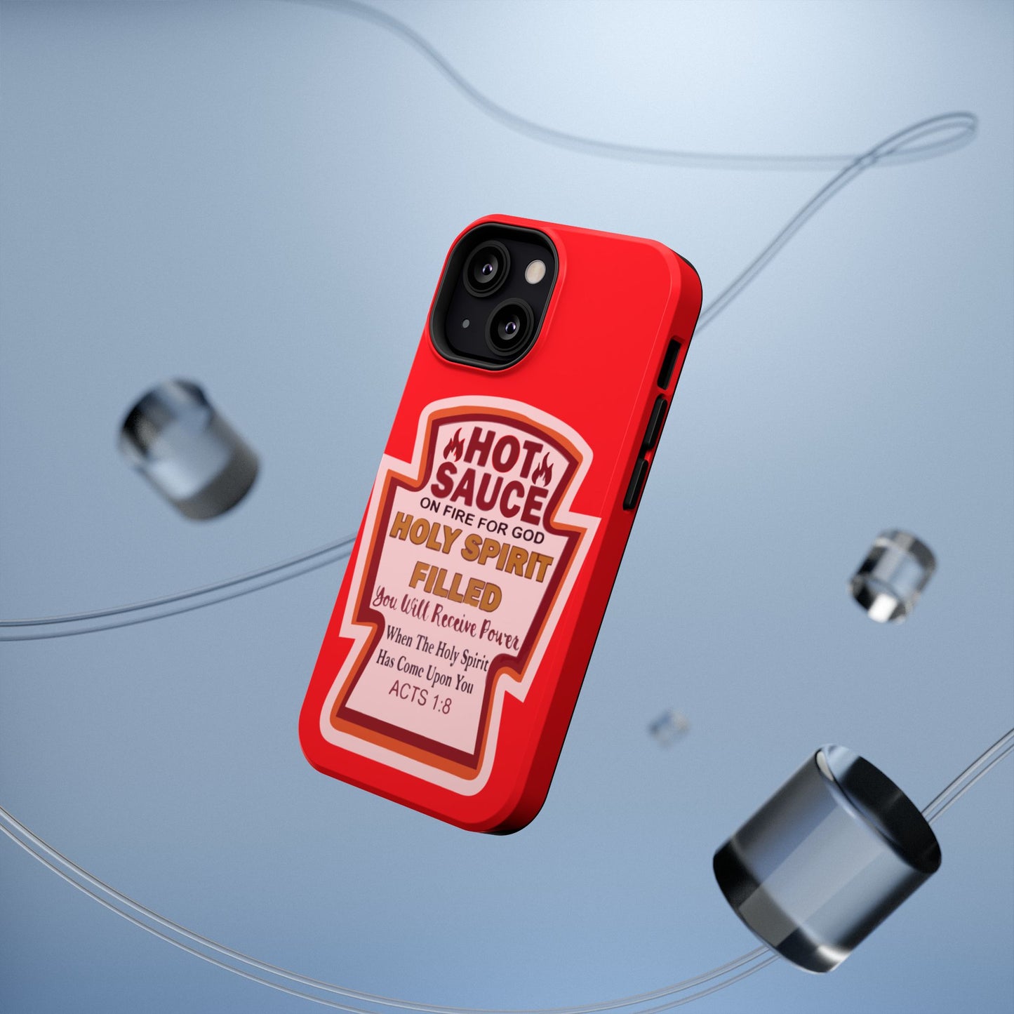 Holy Spirit Hot Sauce Phone Cases - Impact-Resistant, Christian Gift, Spiritual Reminder, Unique Design, Faith-Based Accessory